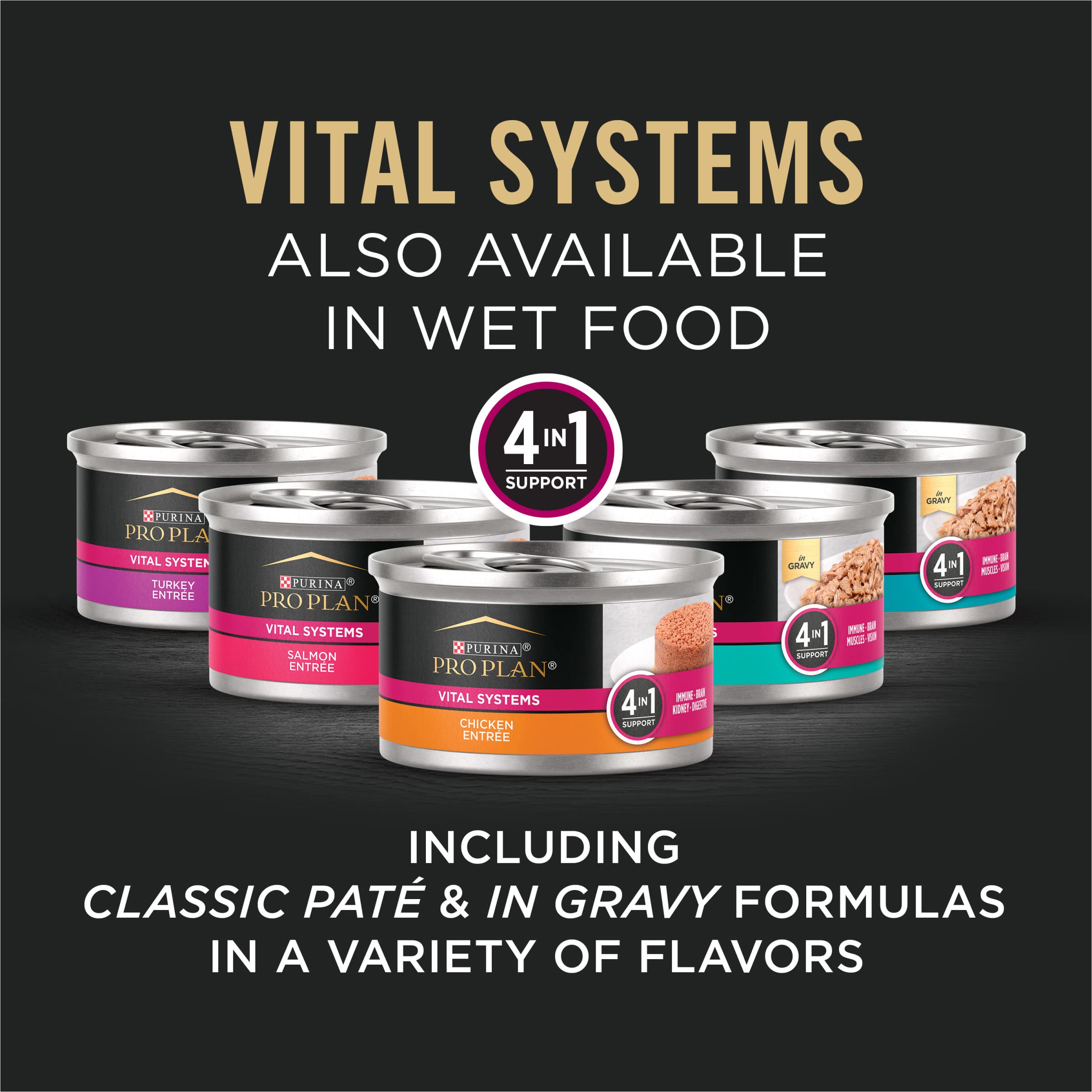 Purina Pro Plan Vital Systems Salmon and Rice Formula Senior Cat Food Dry 4-in-1 Formula - 3 lb. Bag