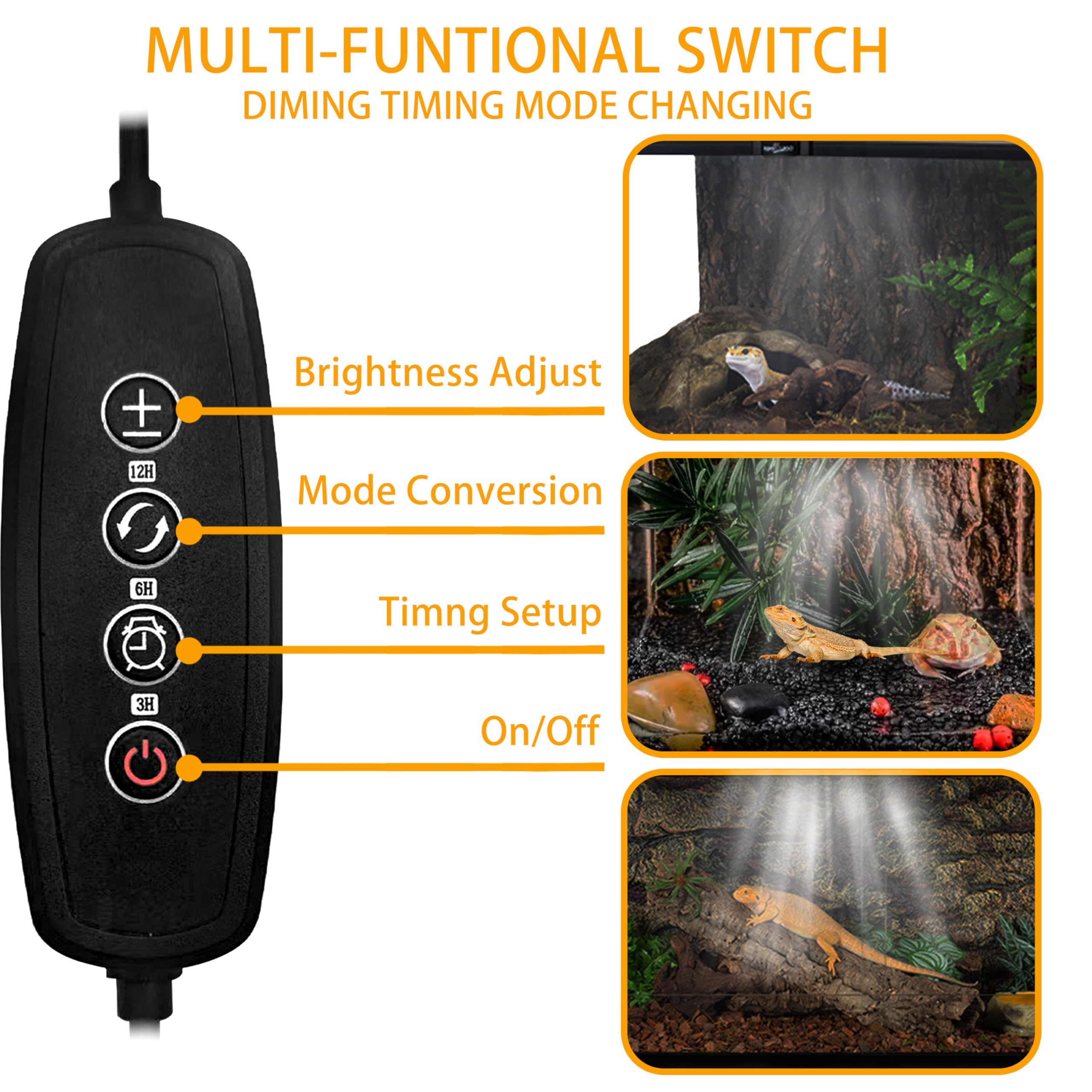 12-In Premium Intensity Uvb 20.0 Led Uva Uvb Light Bar For Reptile With Dimming Controller, 15W Led Uvb Reptile Light, Bright Ad