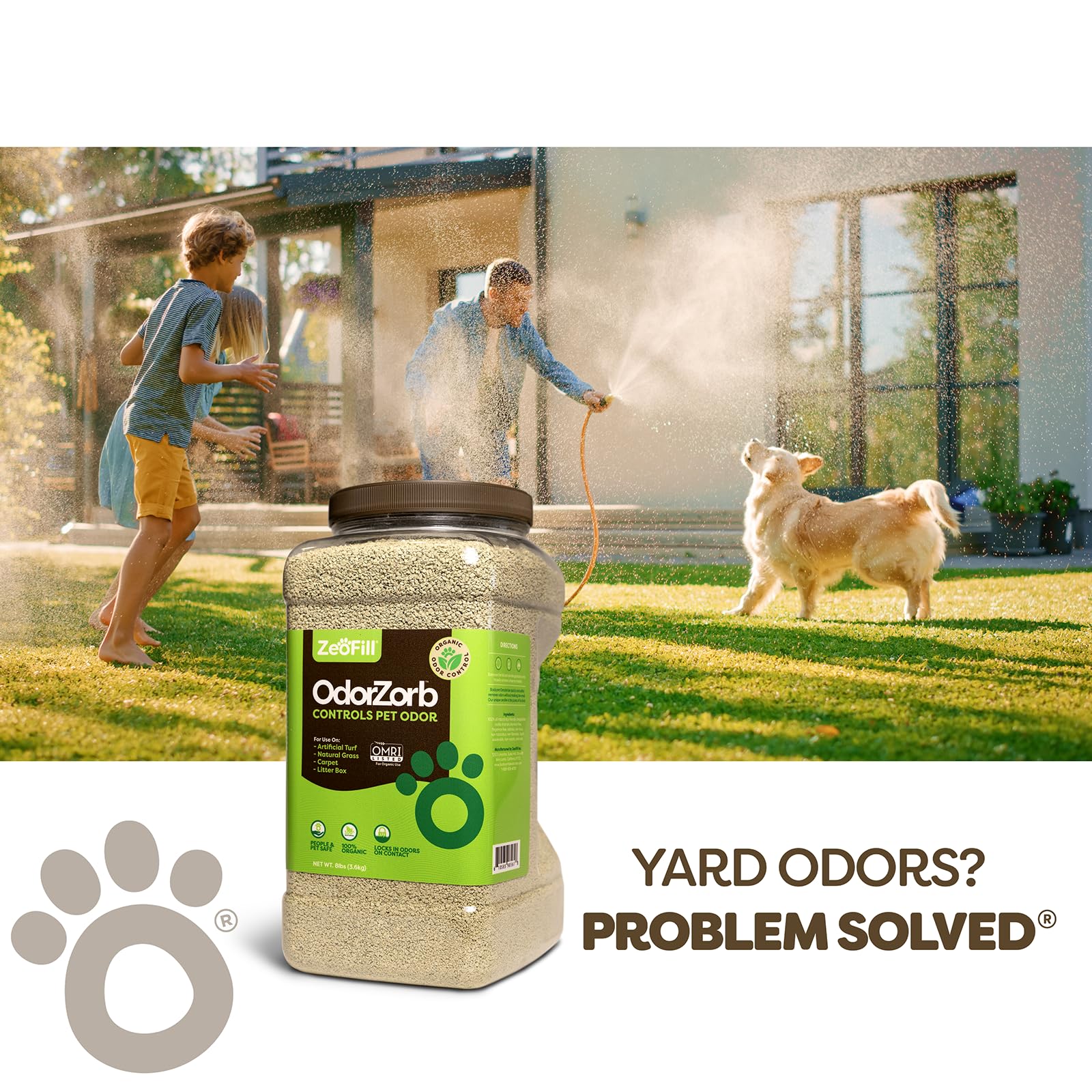 Zeofill Backyard Deodorizer - Eliminates Pet Urine Odors On Potty Patches, Artificial Turf, Grass, Lawns, Patios, Concrete & Pla