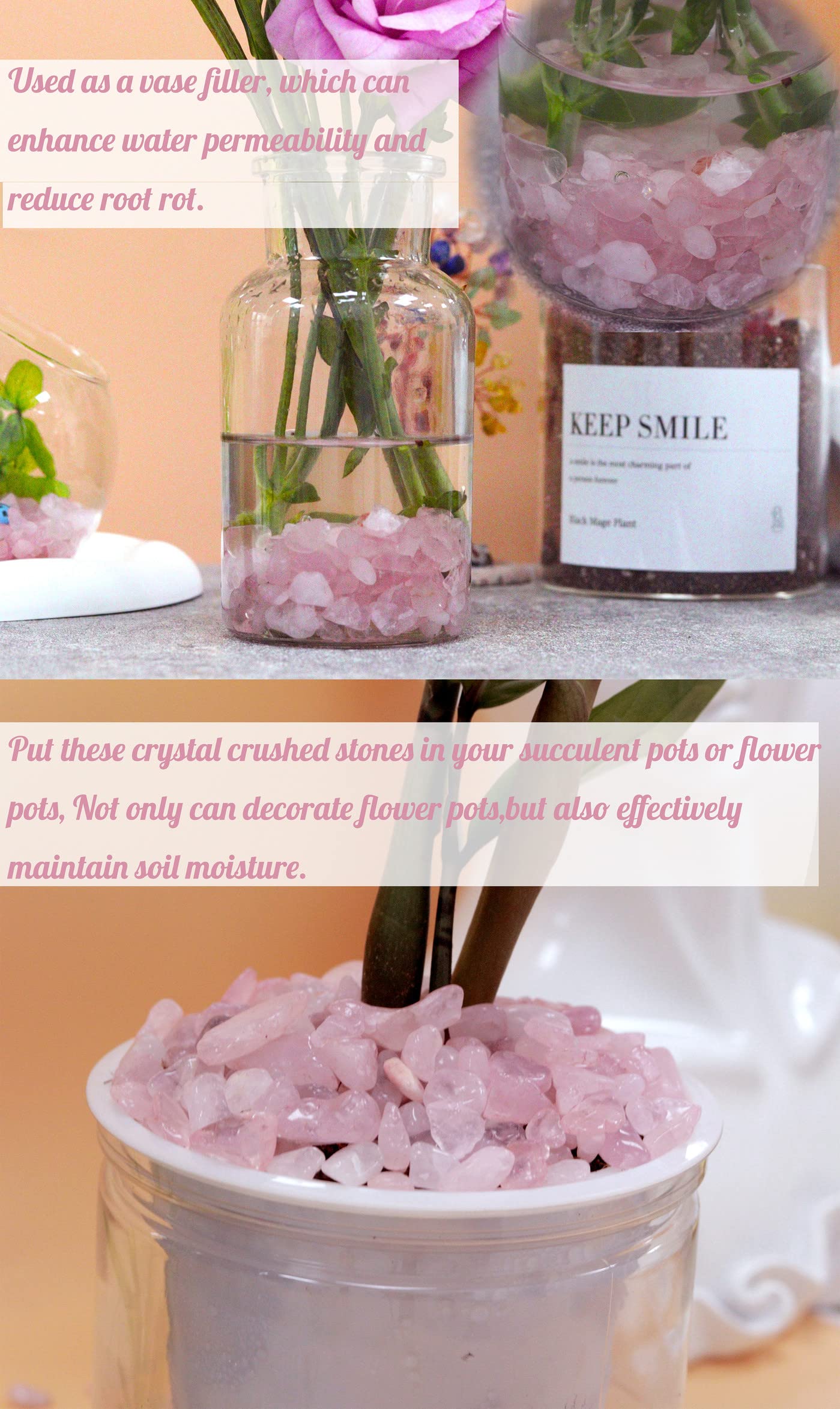 Rose Quartz Healing Crystal Chips Bulk Gemstones Sets Tumbled Crushed Stones Crushed Crystals Natural Rocks For Fountain Rocks Decoration Reiki Energy Balancing Meditation Aquarium Gravel 0.44Lb