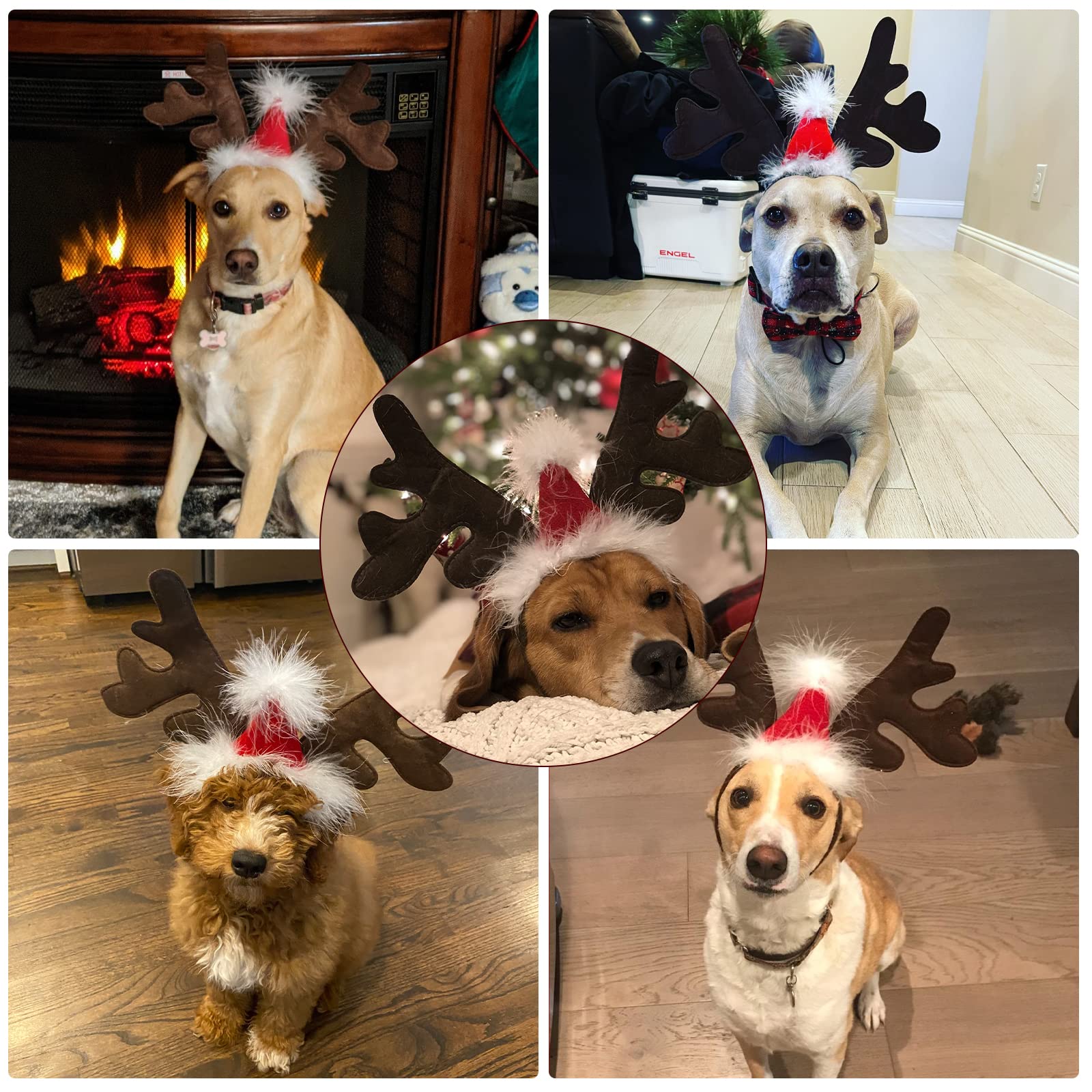 BWOGUE Dog Elk Reindeer Antler Headband Pet Christmas Costume Headwear Accessories for Dogs and Cats
