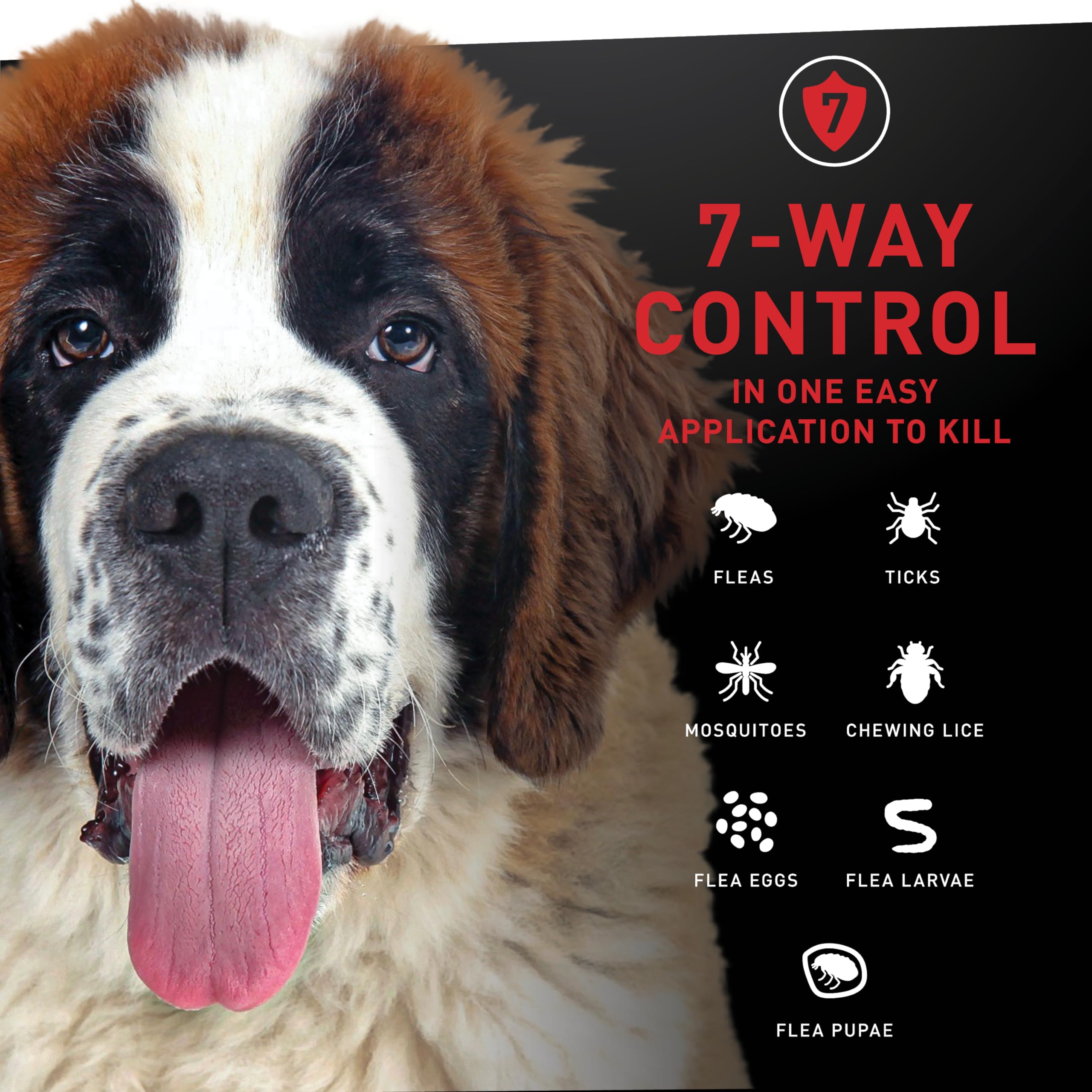 Nextstar Flea And Tick Prevention For Dogs, Dog Flea And Tick Treatment, Waterproof Topical, Fast Acting, Extra Large Dogs (89-132 Lbs), 3 Doses