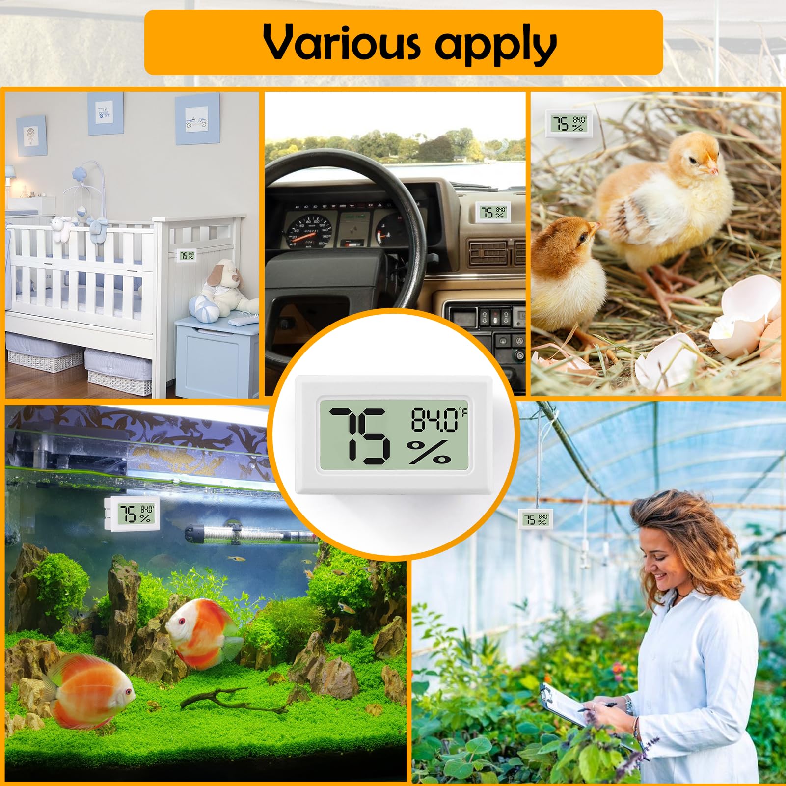 Bearded Dragon Accessories, 2 Pcs Rectangle Reptile Thermometer And Humidity Gauge, Reptile Tank Accessories For Jumping Spider,