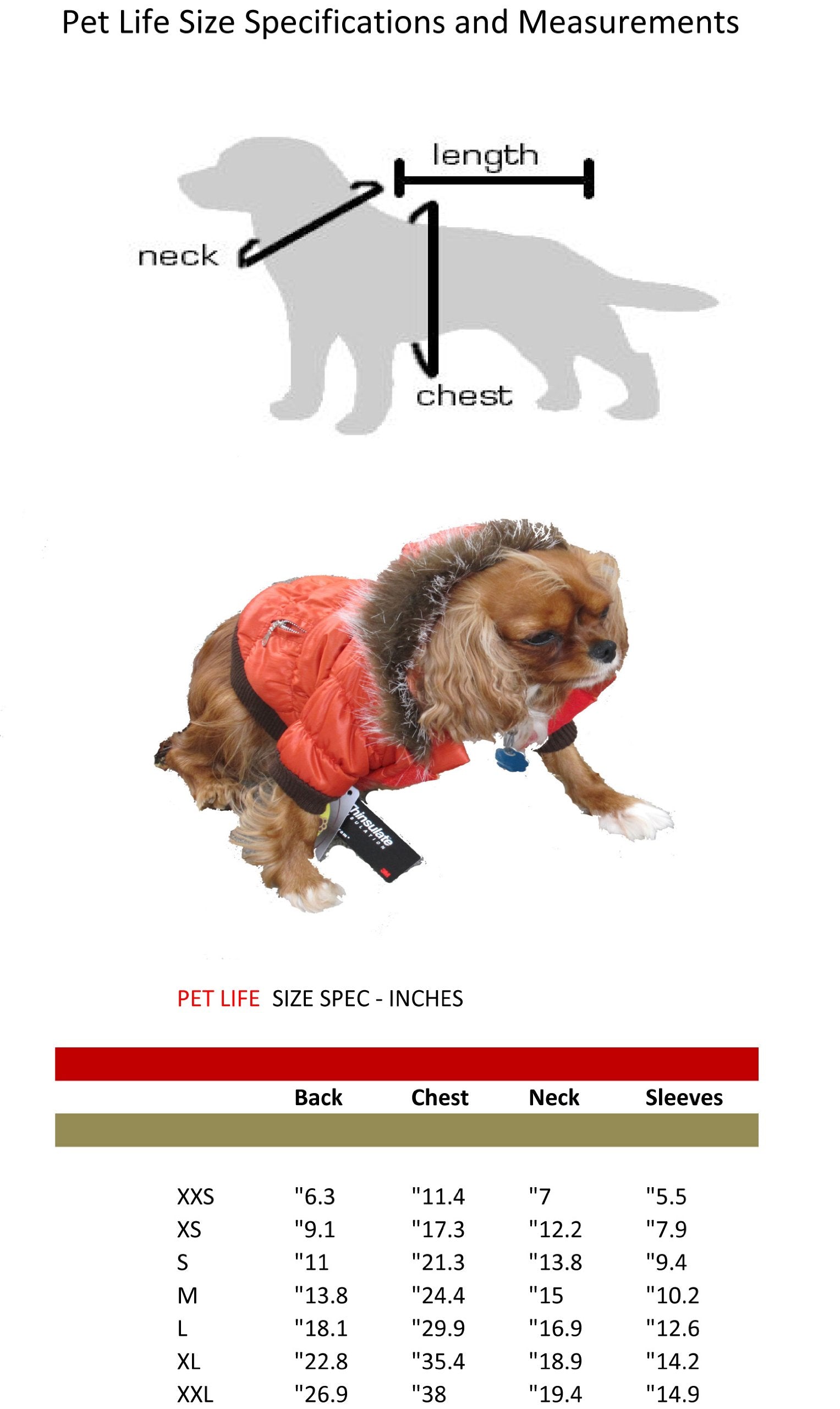 3M Pet Fashion Dog Jacket, Fashion Pet Dog Parka, Adjustable & Removeable Small