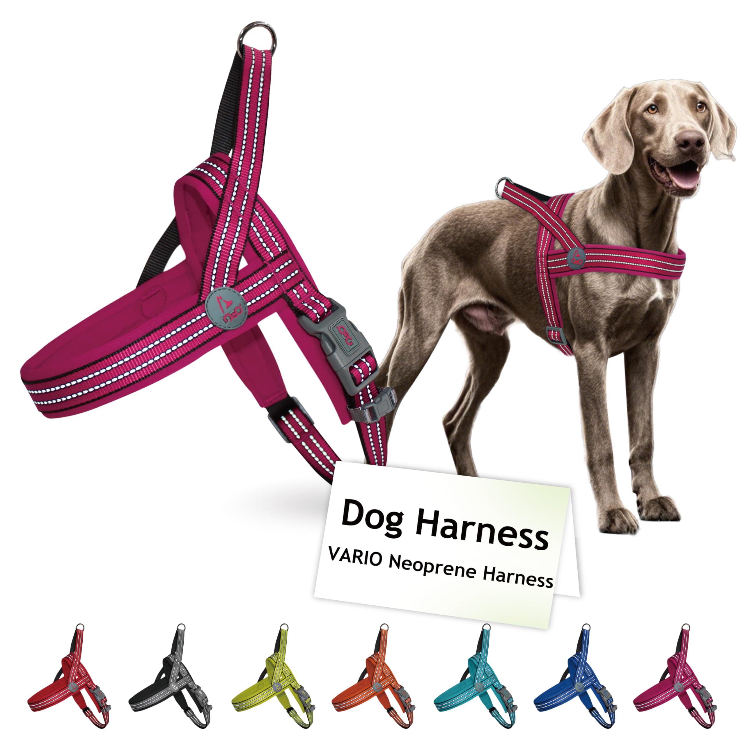 Doco No-Pull Dog Harness Halter - Reflective, Easy-Control Harness - Ideal For Teaching Leash Manners And Preventing Pulling (Ra