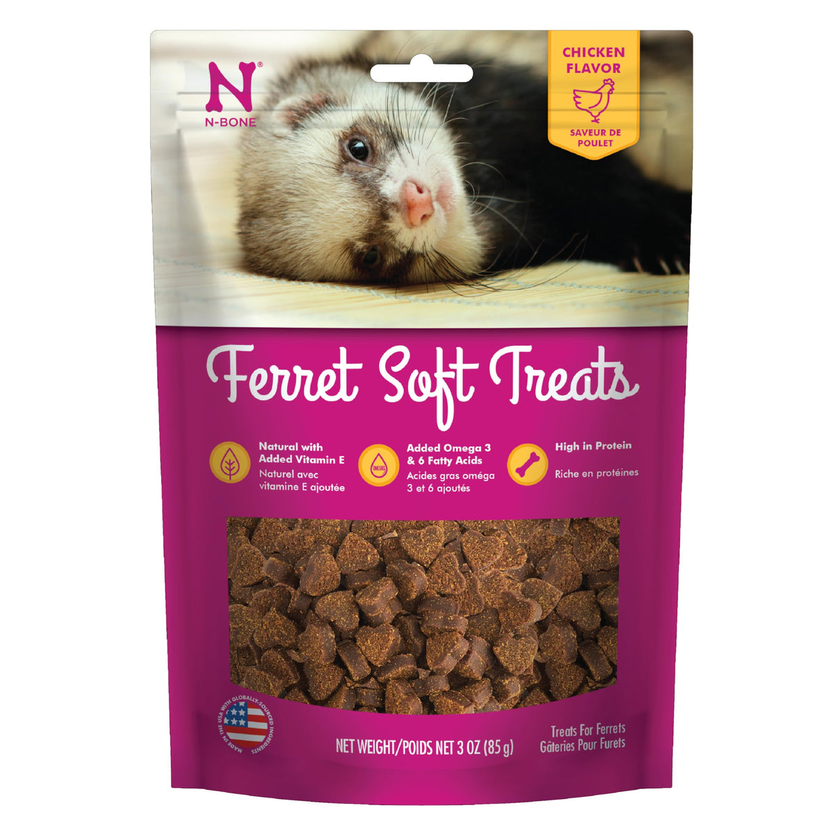 N-Bone 1 Pouch Ferret Soft Treats Chicken Flavor, 3 Oz