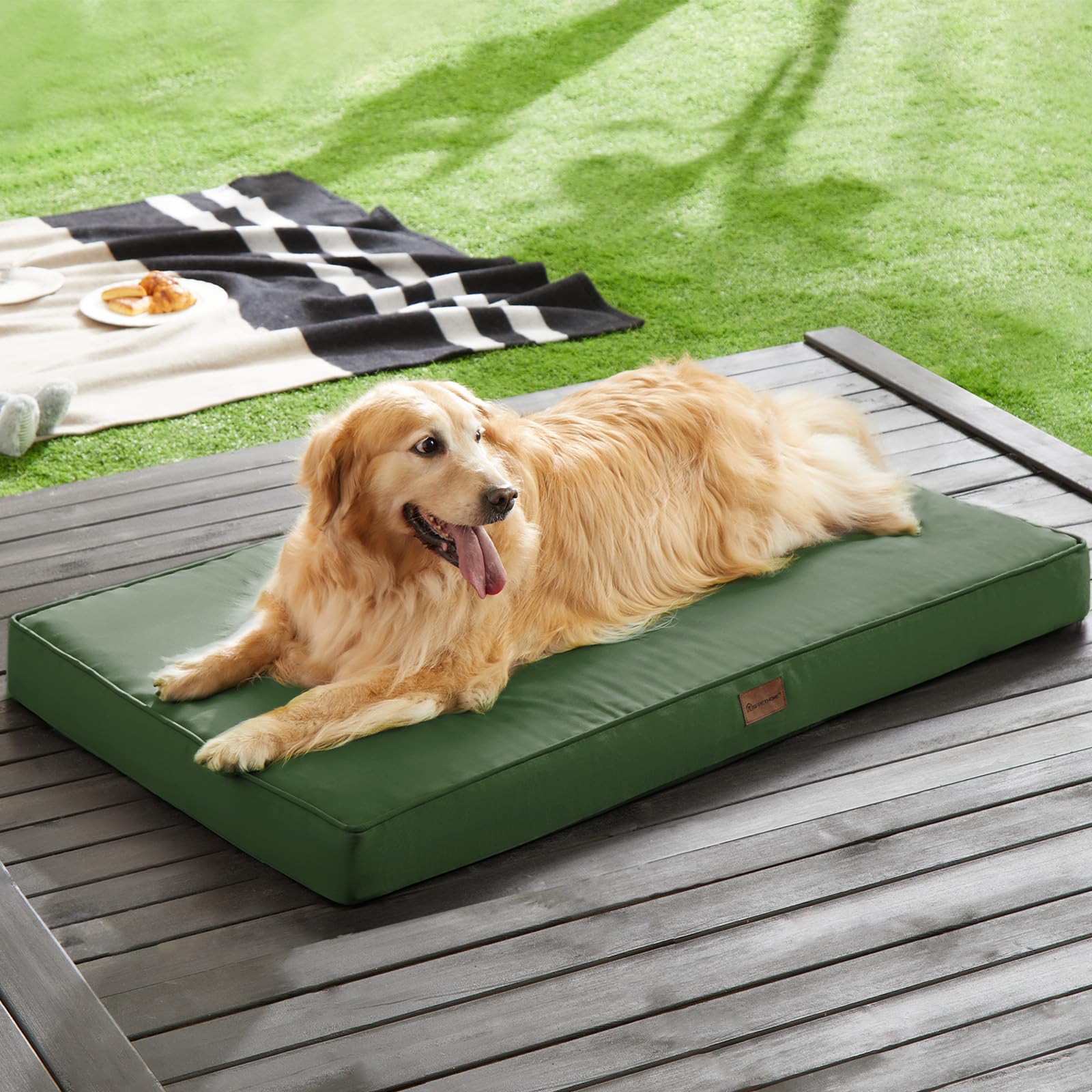 Bfpethome Outdoor Dog Bed For Large Dogs, Waterproof, Orthopedic With Removable Washable Cover, Egg Crate Foam Mat (36 X 27In, G