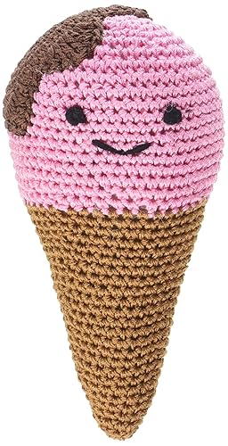 Knit Knacks Organic Crocheted Small Dog Toy - Scoop The Ice Cream Cone