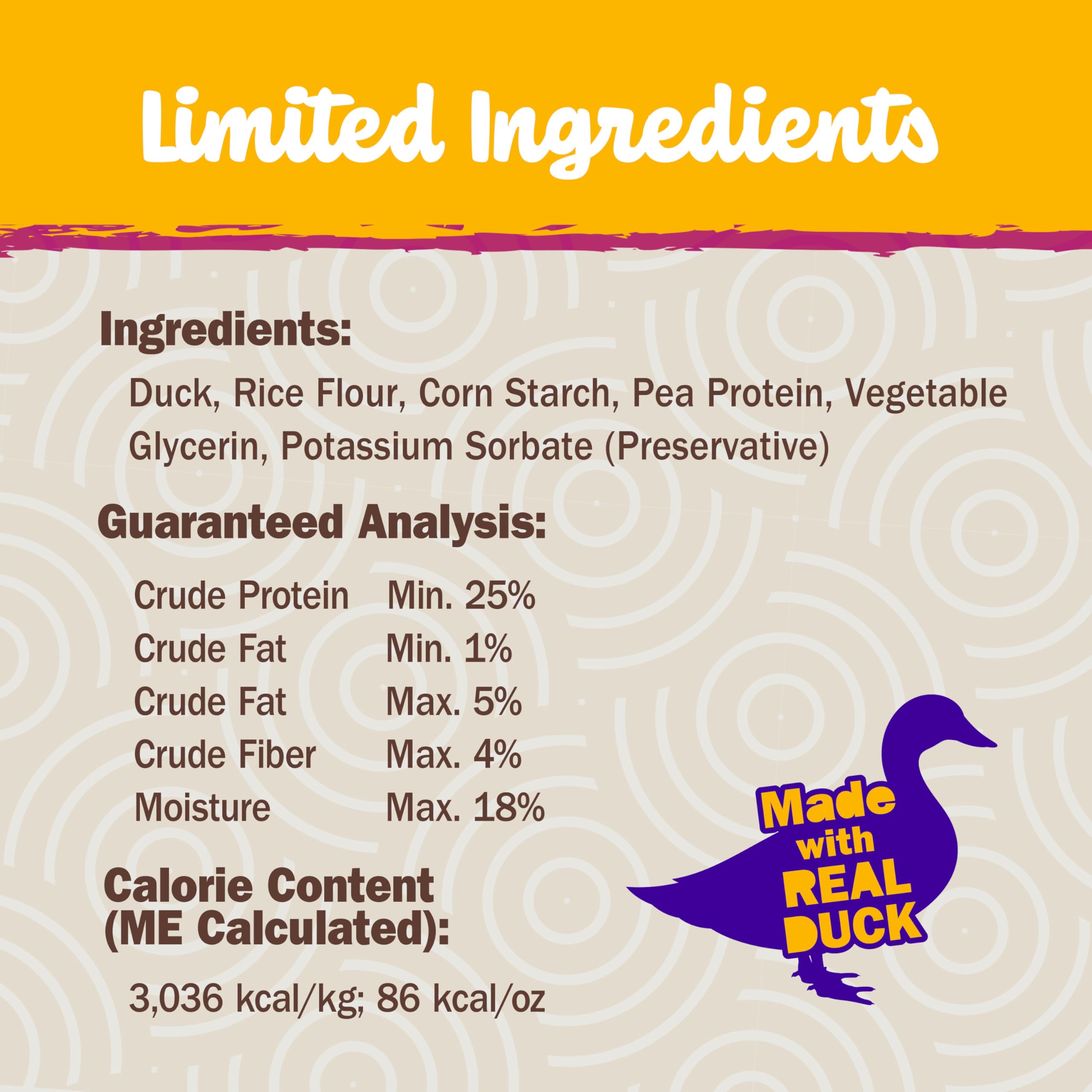 Cadet Chewalicious Chewy N Savory Rolls with Real Duck, Rawhide-Free Healthy Dog Chews, Limited-Ingredient Dog Treats & Long-La