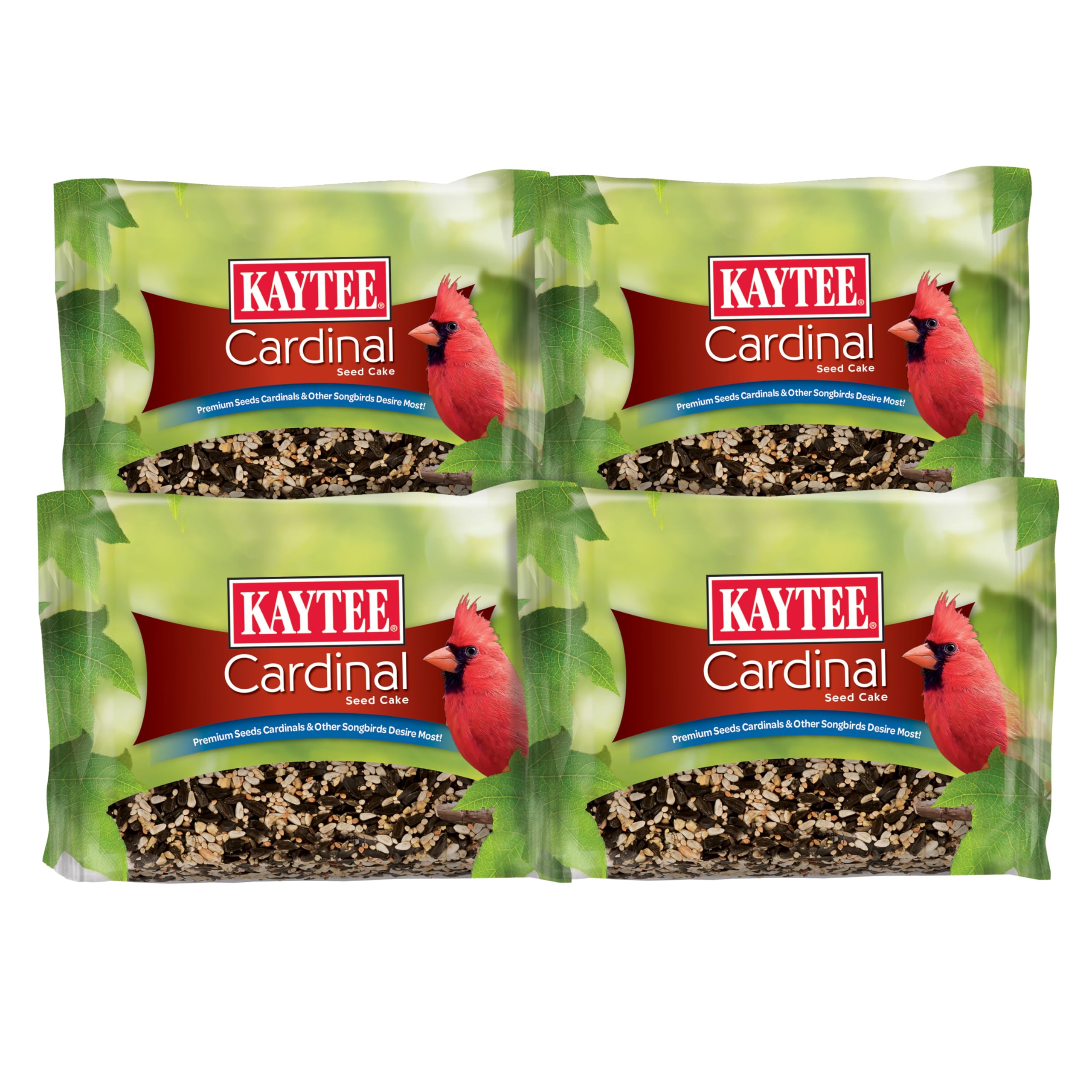 Kaytee Cardinal Wild Bird Seed Cake 1.85 Pounds 4 Count