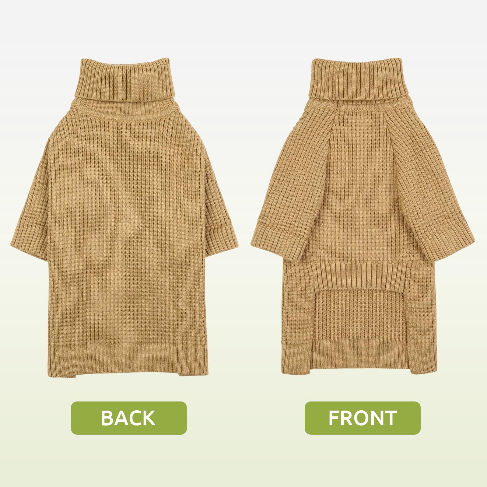 Queenmore Large Dog Sweater, Long Sleeve Knitted Dog Sweater With Check Pattern, Fall Winter Warm Pet Sweaters, Solid Pull-On Pe