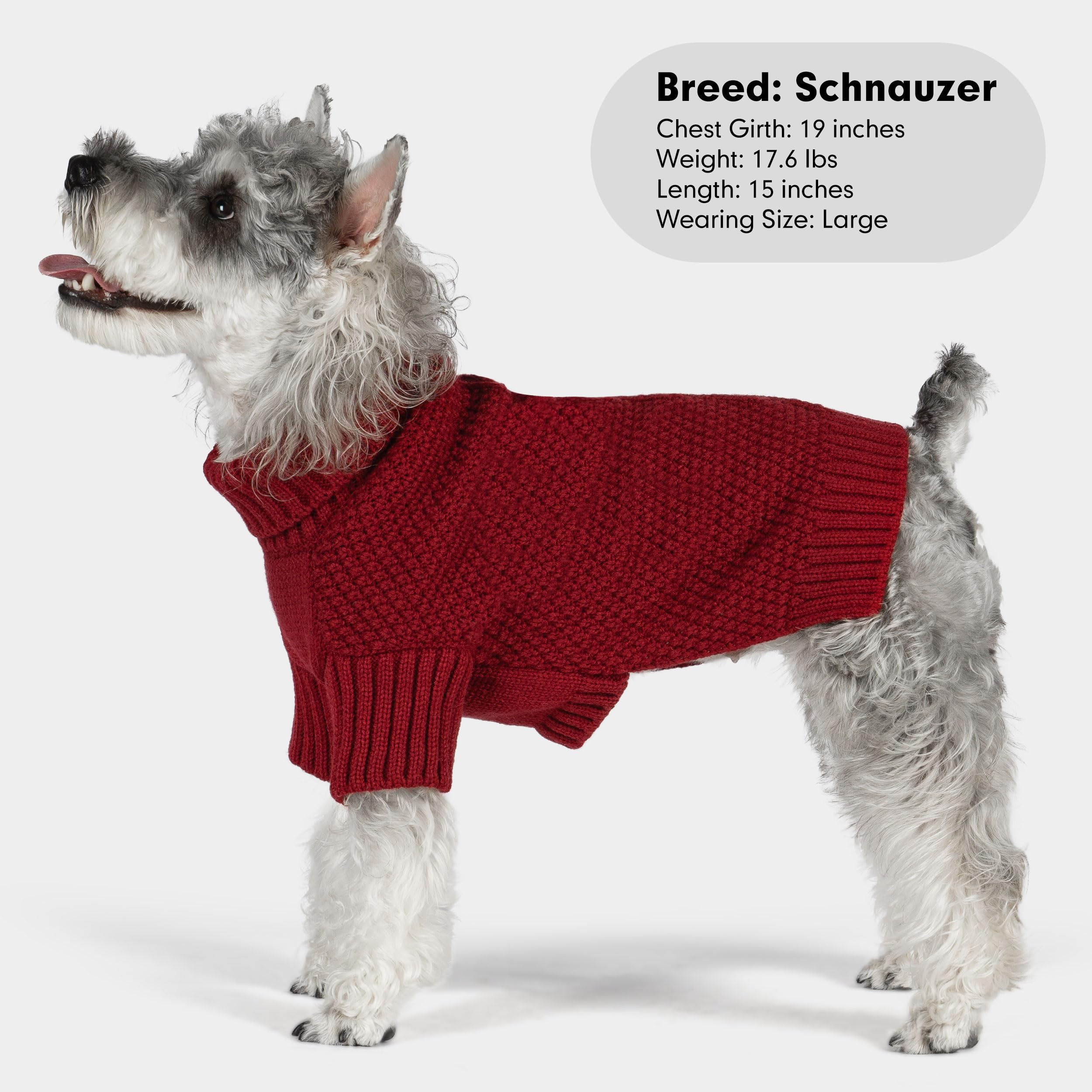 cyeollo Dog Sweater Knitwear with Leash Hole Turtleneck Pullover Sweaters Fall Winter Dog Clothes Sweaters for Large Dogs, Burgu