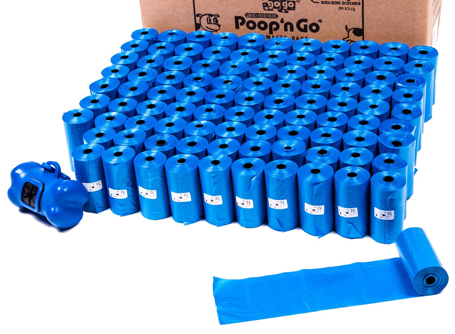 1470 Count Scented Royal Blue Gogo Pet Products Thick Pet Animal Dog Puppy Waste Poop Bags W/ Free Baggie Dispenser