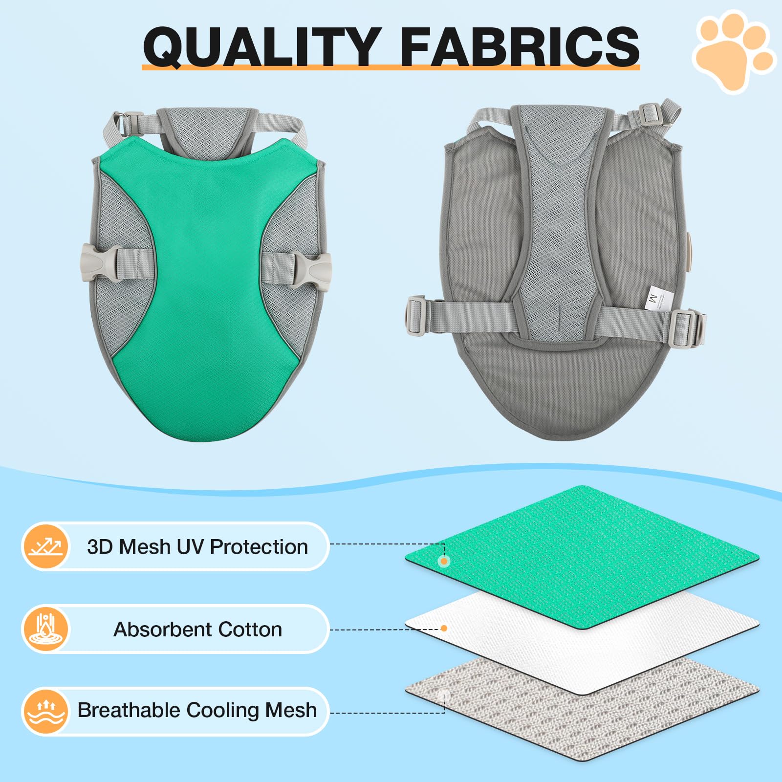 Dog Cooling Vest Harness Uv Protection Pet Cooler Jacket With Adjustable Buckle For Summer Beach And Hiking Green-Small