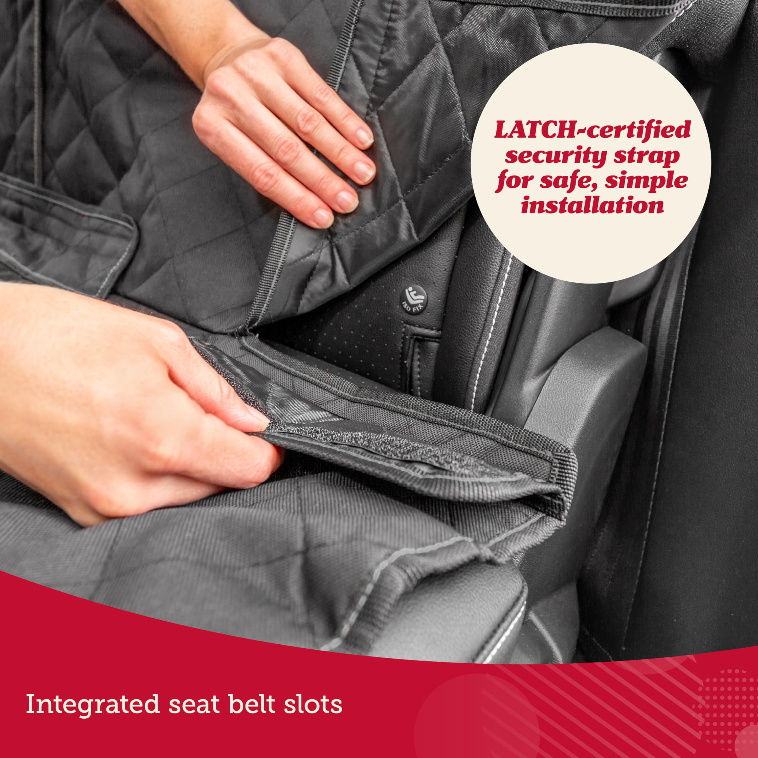 Lusso Gear Dog Car Seat Cover For Back Seat, Protects From Scratches, Scuffs, Shedding, Mud, & More, 100% Waterproof, Non-Slip Cover Stays Securely In Place, Fits Your Car, Truck, & Suv (Black)