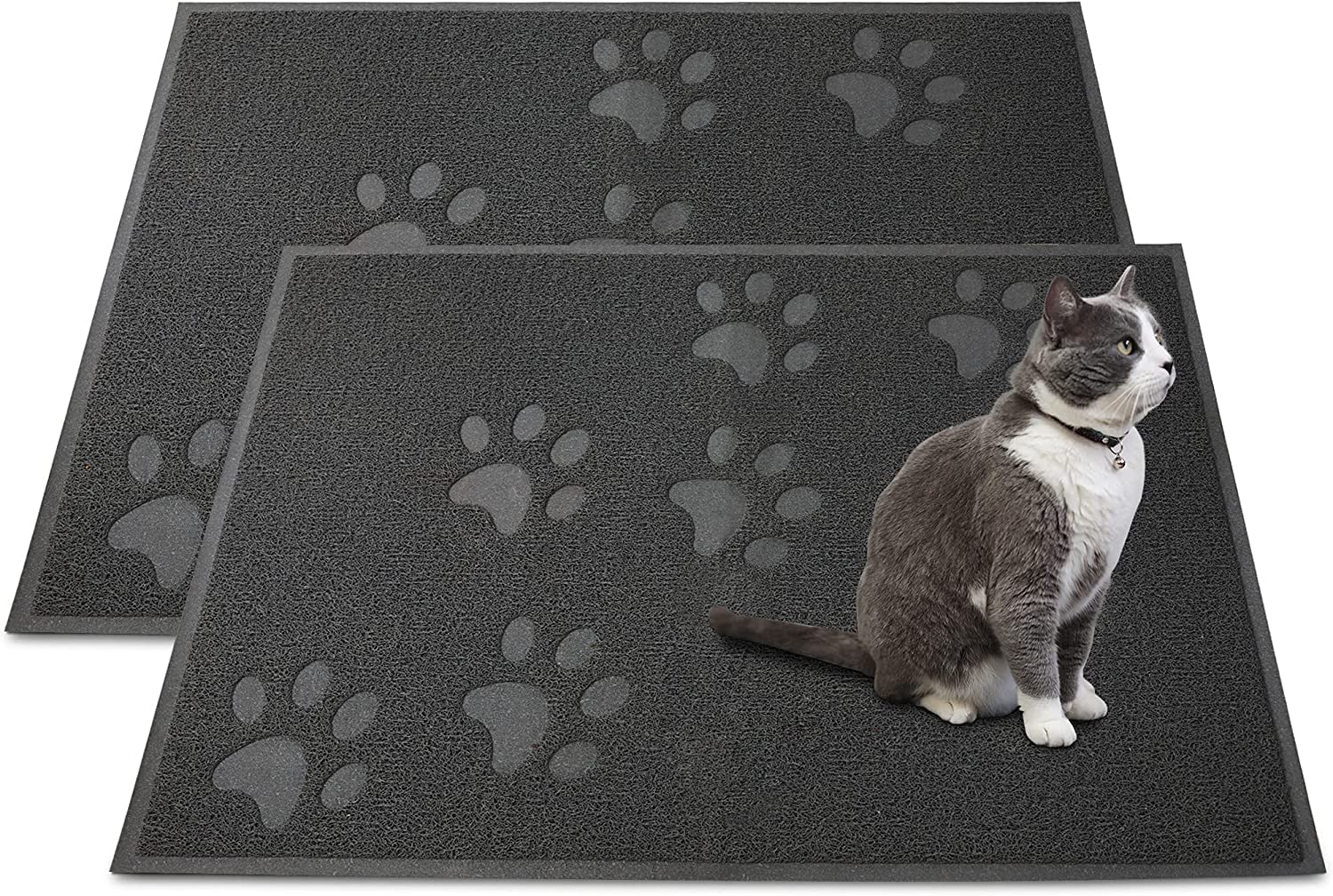 Andalus Large Cat Litter Mat, Pack Of 2 - Waterproof, Non-Slip & Easy To Clean Cat Litter Box Mat For Extra Efficient Pet Litter