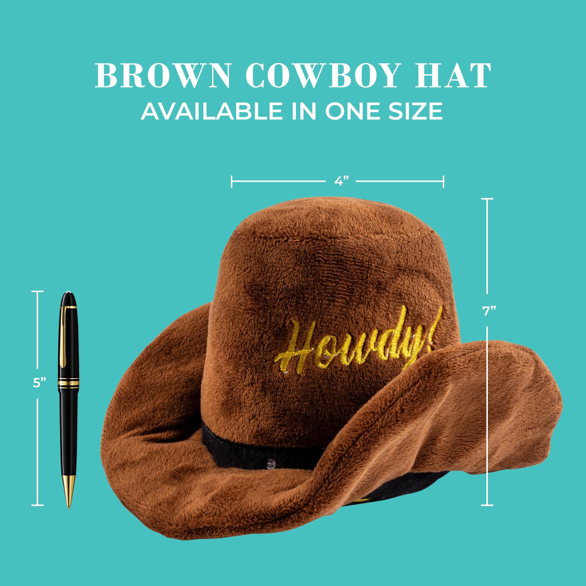 Haute Diggity Dog Cowboy Hat Plush Dog Toy for Medium & Large Dogs, Western-Inspired Stuffed Dog Toys with Interactive Squeaker,