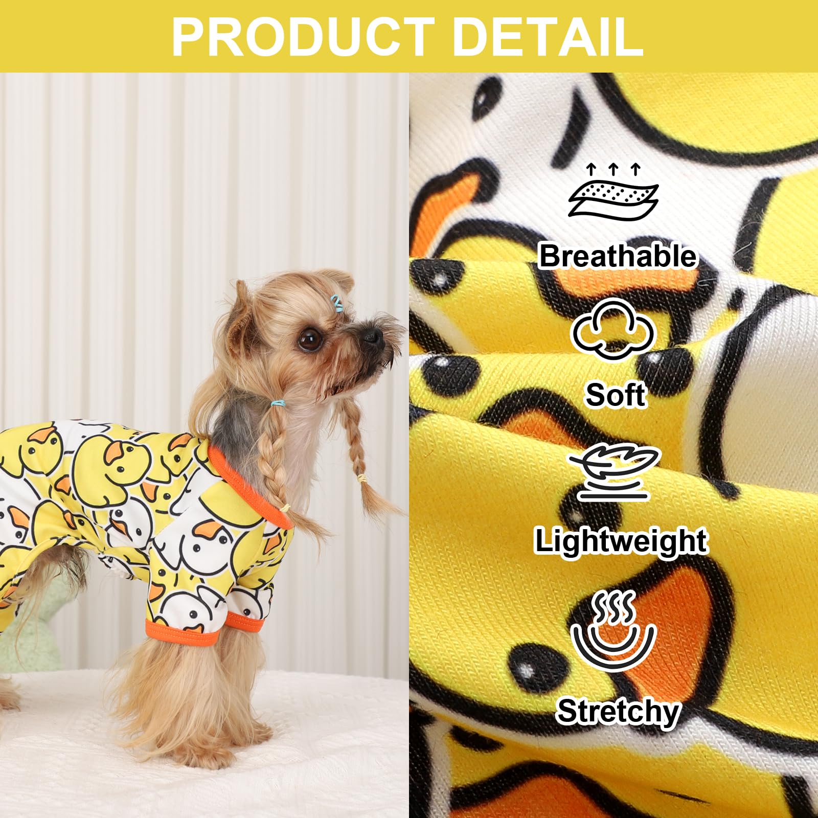 Dog Pajamas Pjs Spring Summer Dog Clothes for Small Dogs Girl - Boy - Small Size Dogs, Soft Stretchy Cute Puppy Clothes Doggie O
