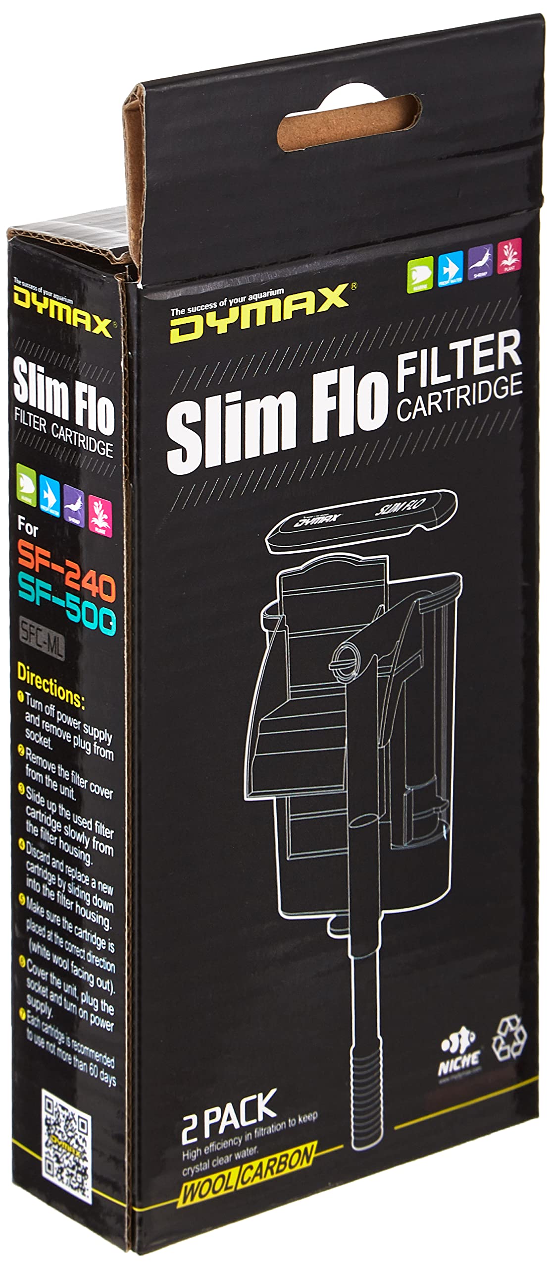 Filter Cartridge For Slim Flo Sf-240 Sf-500 (2-Pc Pack)
