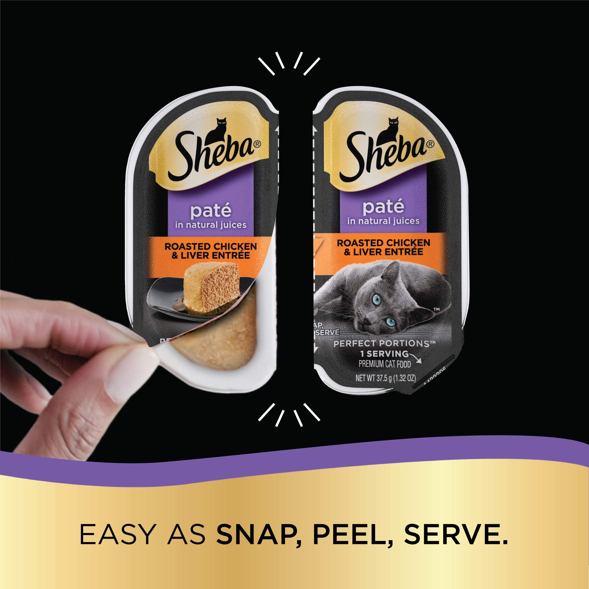 Sheba Perfect Portions Wet Cat Food Pate Roasted Chicken and Liver Entree, 2.6 oz. Twin-Pack Trays (24 Count, 48 Servings)