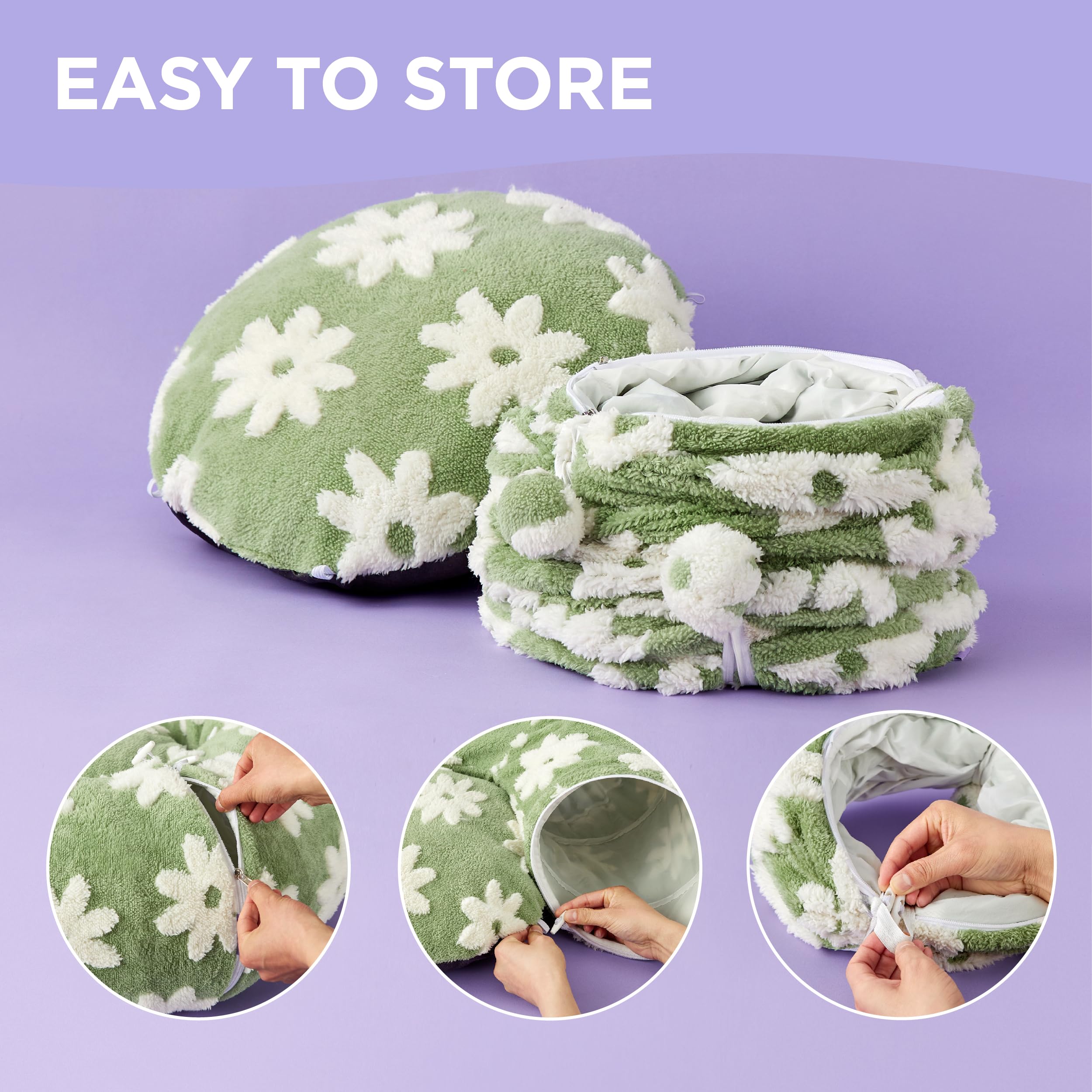 Lesure Cat Tunnel Bed For Indoor Cats - Cute Cat Donut Tunnel Toys With Washable Circle Cushion, Round Pet Peekaboo Cave Toy For