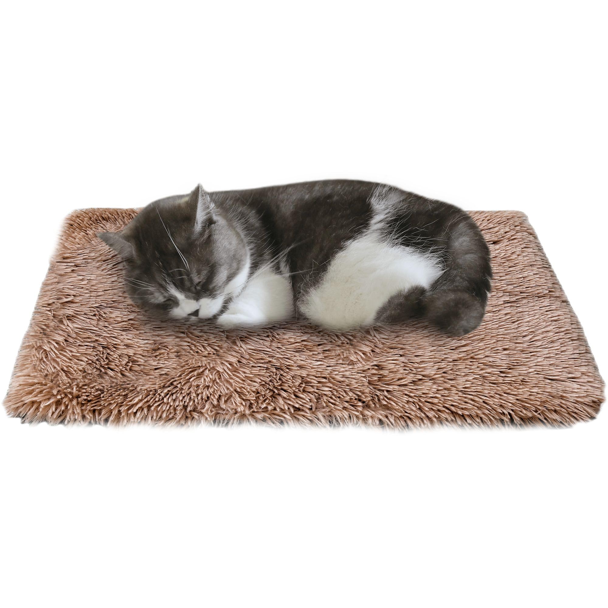 Petfelix Self Warming Mat, 24''*20'' Non-Skid Thermal Pet Mat, Washable Outdoor Insulation For Cat House, Carrier Cat Bed, Gray