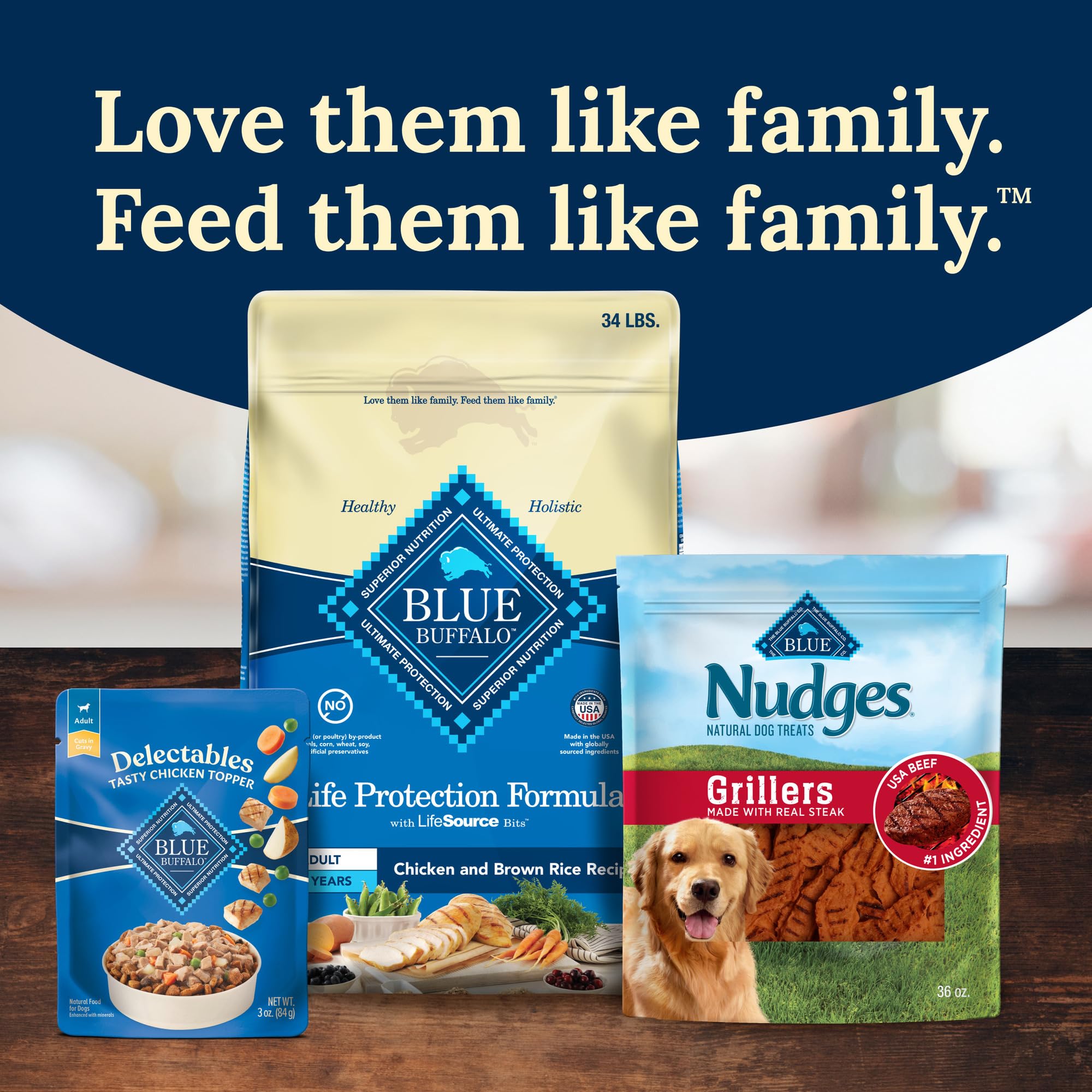 Blue Buffalo Delectables Natural Wet Dog Food Toppers Variety Pack, Tasty Chicken & Hearty Beef, Cuts in Gravy, 3-oz. (12 Pouche