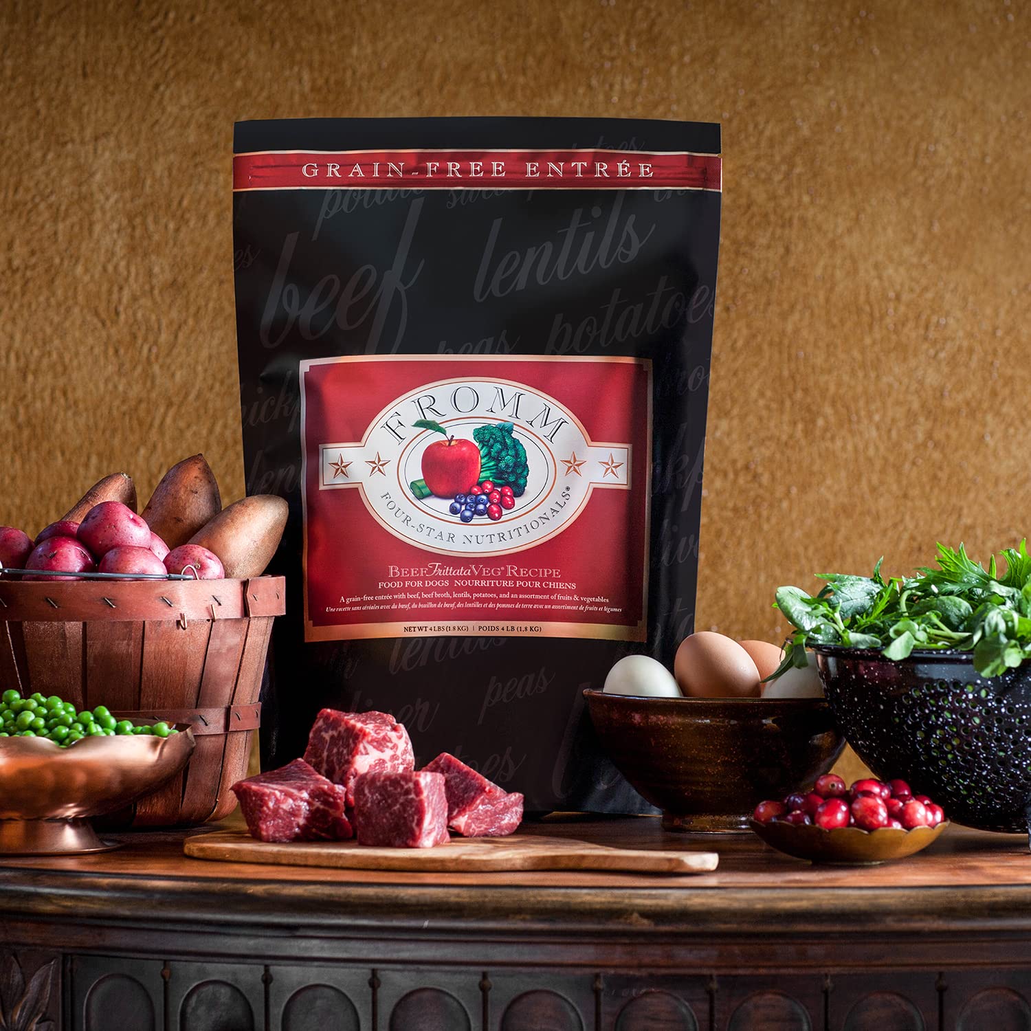 Fromm Four-Star Nutritionals Beef Frittata Veg Dog Food - Premium Dry Dog Food - Beef Recipe - 12 lb