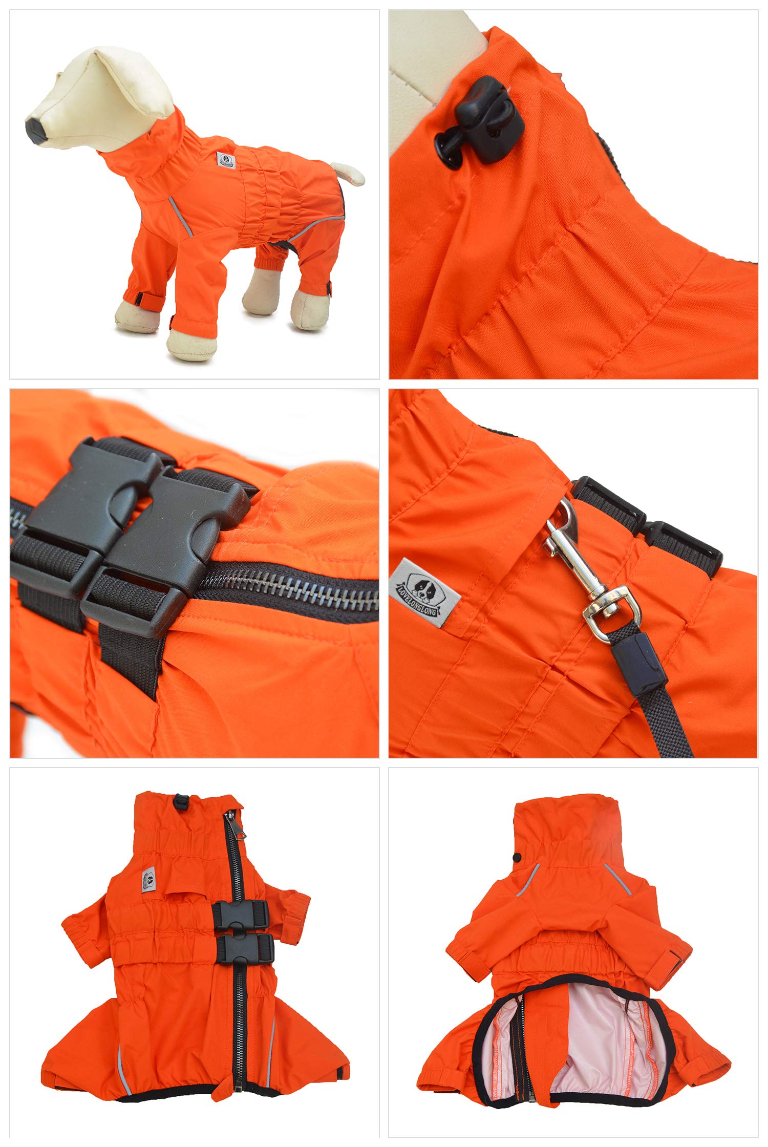 Dogs Waterproof Jacket, Lightweight Waterproof Jacket Reflective Safety Dog Raincoat Windproof Snow-Proof Dog Vest For Pugs Engl