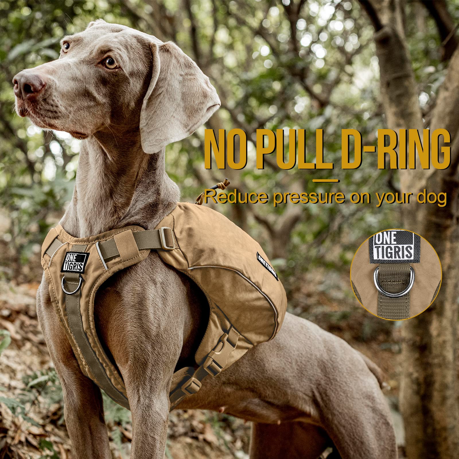 Onetigris Y-Shaped Dog Backpack No Pull Camlus Dog Saddle Bag With D-Rings, Lightweight Dog Pack Hiking Gear For Dogs Hunting Ca