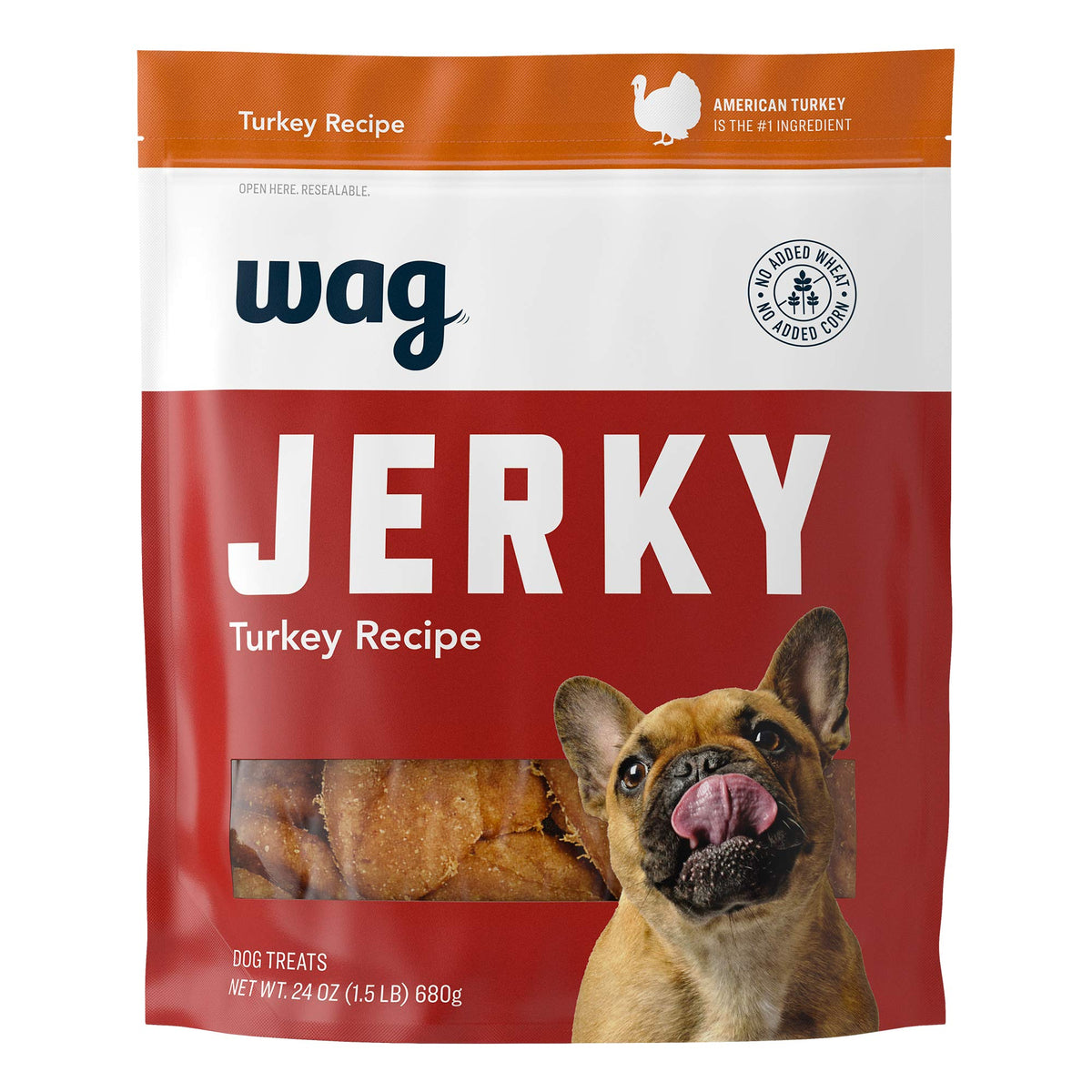 Amazon Brand - Wag Soft & Tender American Jerky Dog Treats - Turkey Recipe (24 Oz)