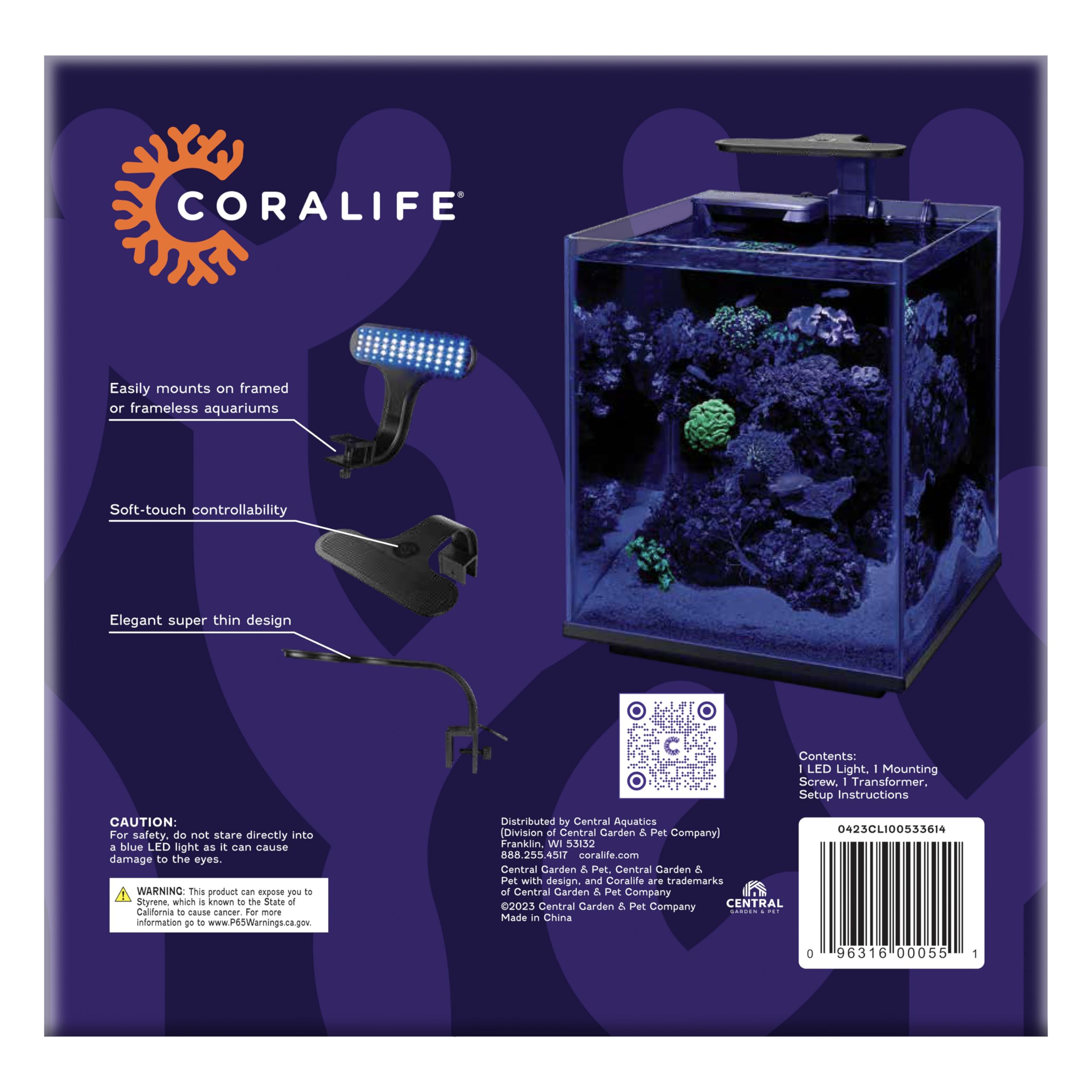 Coralife Aquarium Fish Tank Marine Salt Water Clip-On Led Light