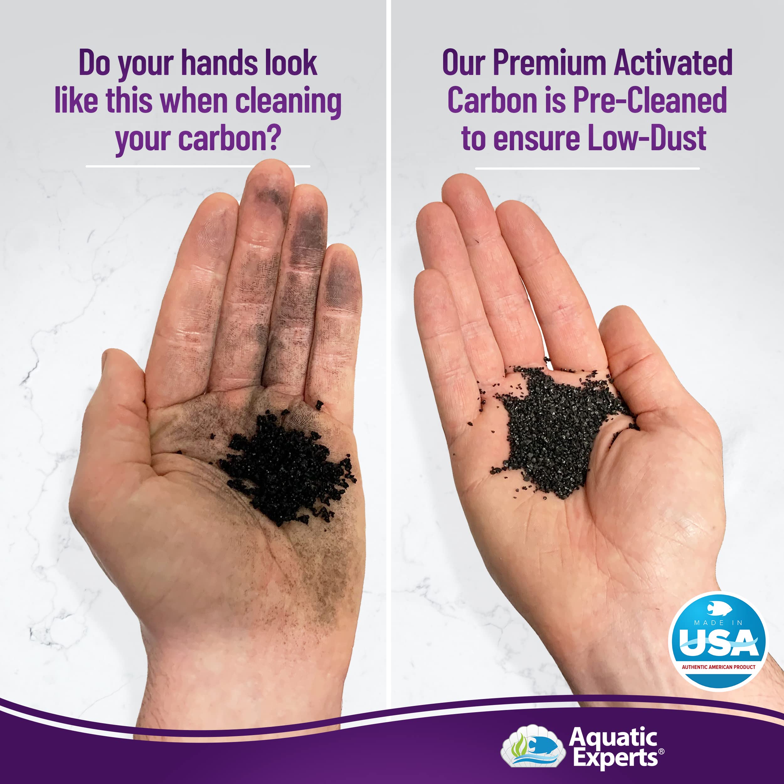 Premium Activated Carbon - Aquarium Carbon Media - Charcoal For Fish Tanks - Aquarium Filter Charcoal Media (Granulated, 1 Lbs With Fine Mesh Bag)