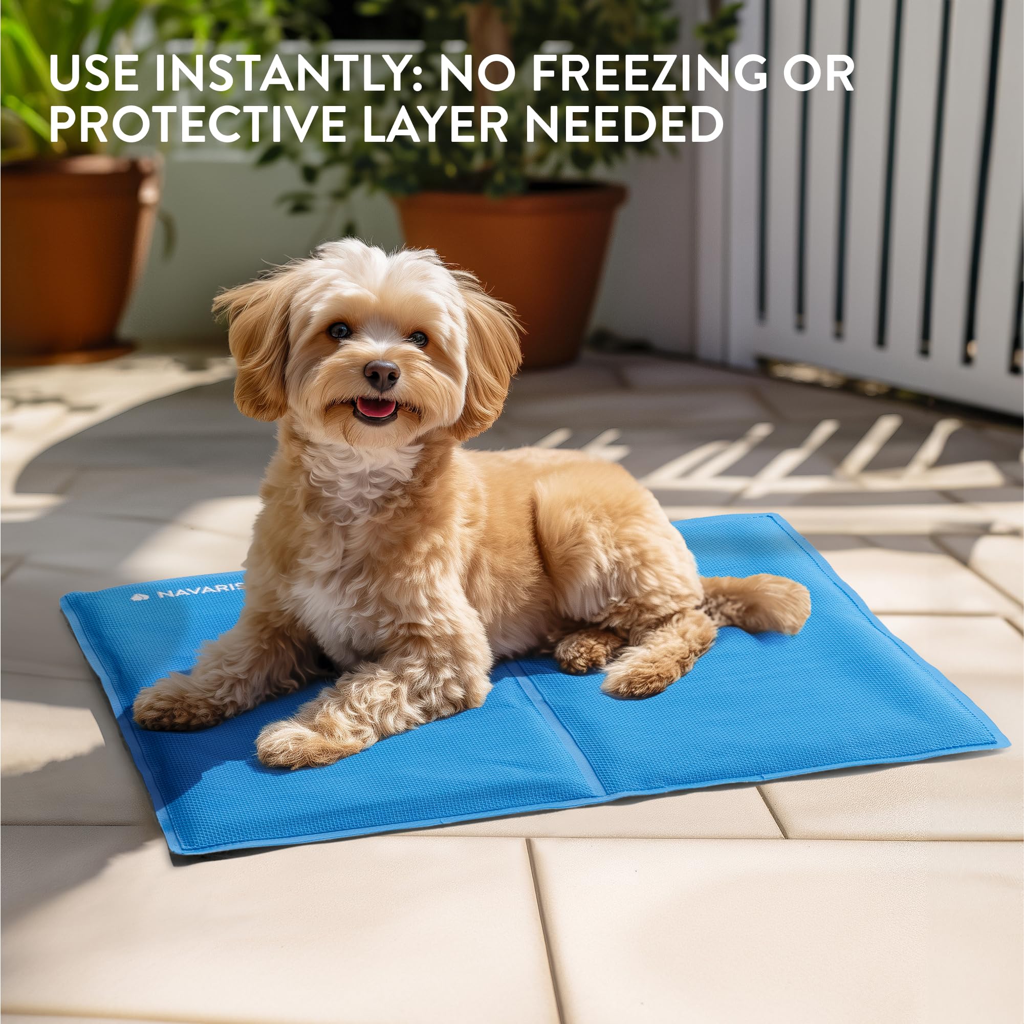 Navaris Gel Pet Cooling Mat With Durable Textiline Cover - Cool Pad For Dog Or Cat - Cooler Bed Mats For Dogs Or Cats - 15.7 X