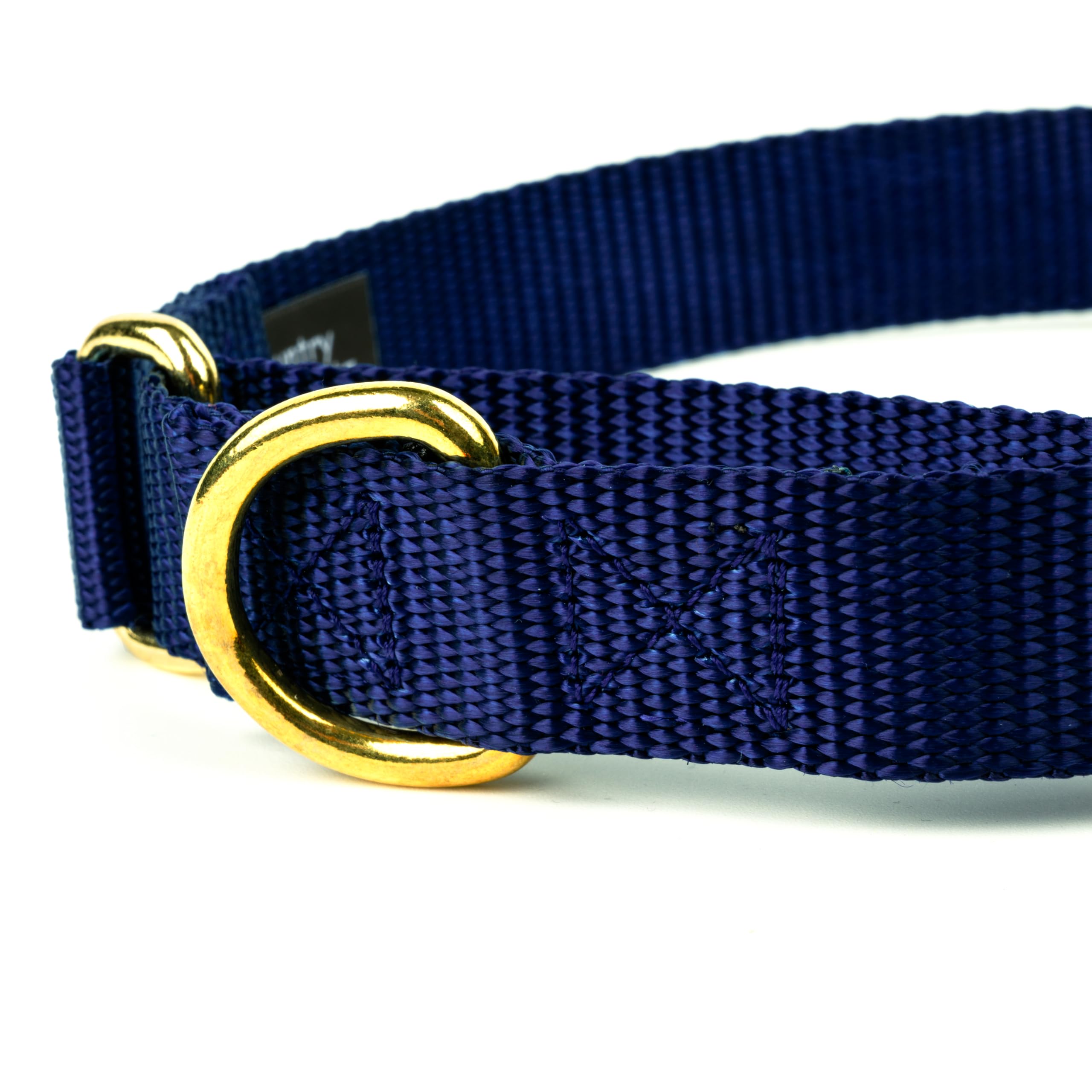 Country Brook Petz Martingale Dog Collar - Heavy-Duty Training Collar With No Buckle - Service Dog Collar For All Pups - Vibrant, Colorful Collection (Navy Blue, 3/4 Inch, Small)