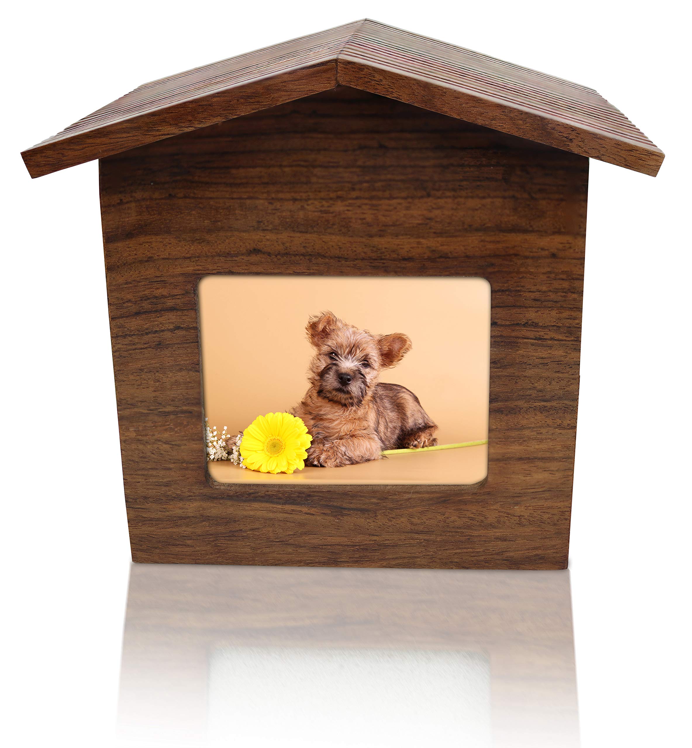 Royal Matter Rosewood Photo Frame Dog House Cremation Pet Urn 6.25' L X 5'W X 5.5' Capacity: 60 Cu. In.