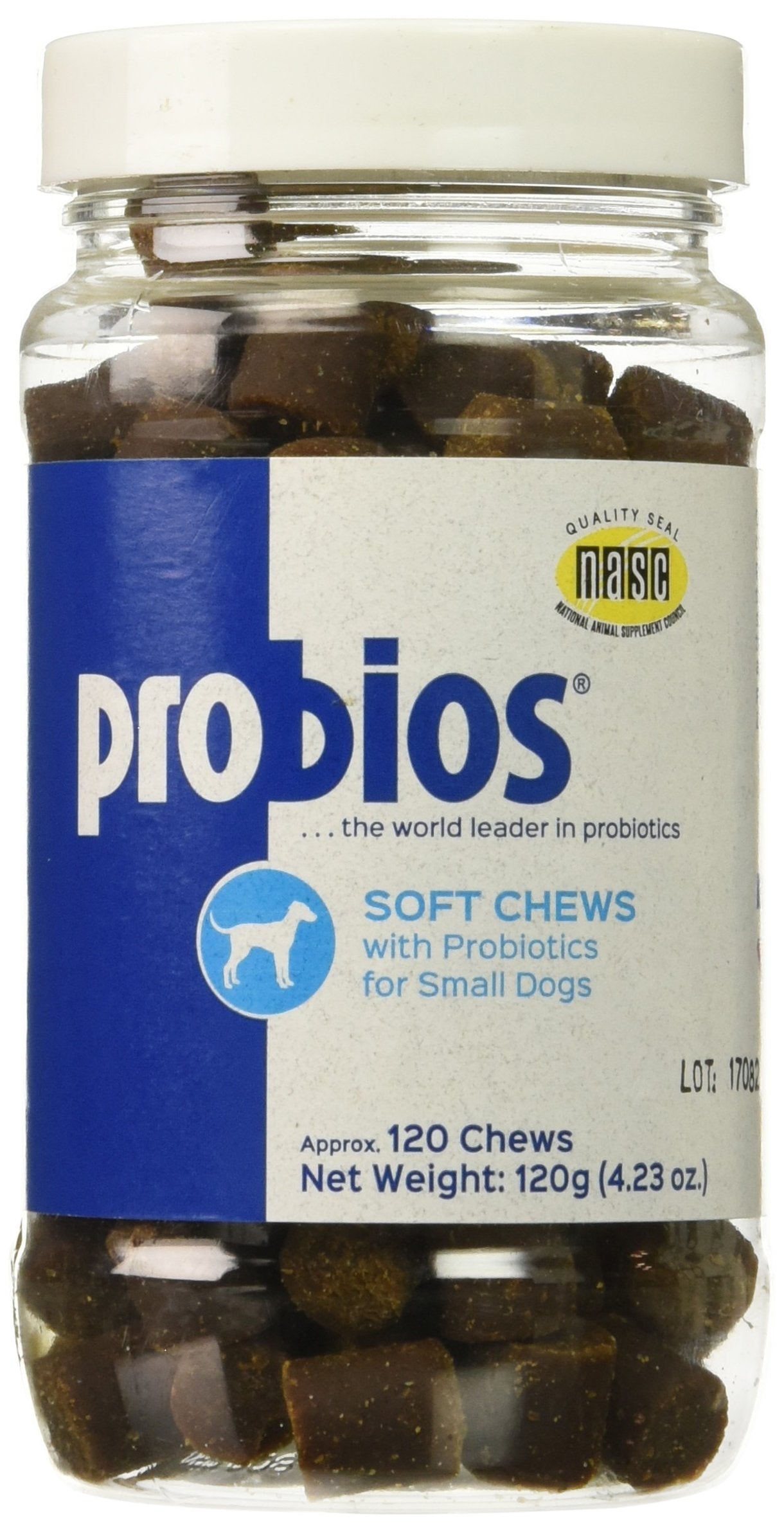 Probios Soft Dog Chews for Small Dogs - 120 Count, 120gm - Probiotics for Dogs - Prebiotic for Dogs - Gut Health for Dogs -Chick