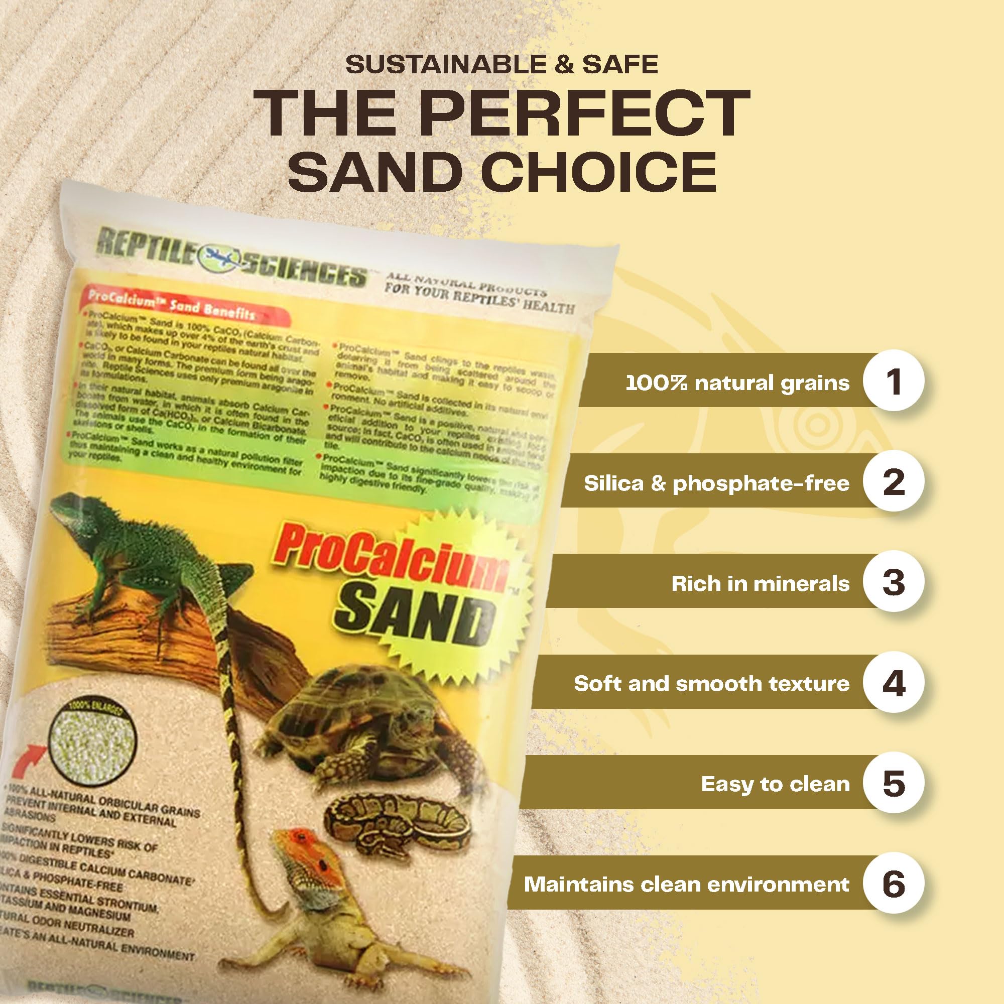 Reptile Sciences Terrarium Sand, 10-Pound, Natural Sedona