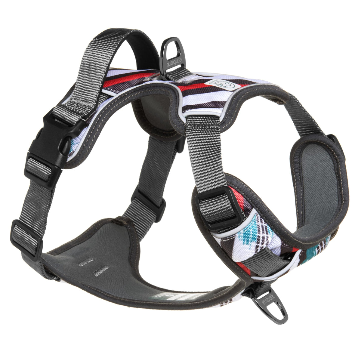 Embark Urban Dog Harness, No-Pull Reflective Trim Dog Harness For Small, Medium & Large Dogs - Military Grade Nylon, 2 Leash Cli