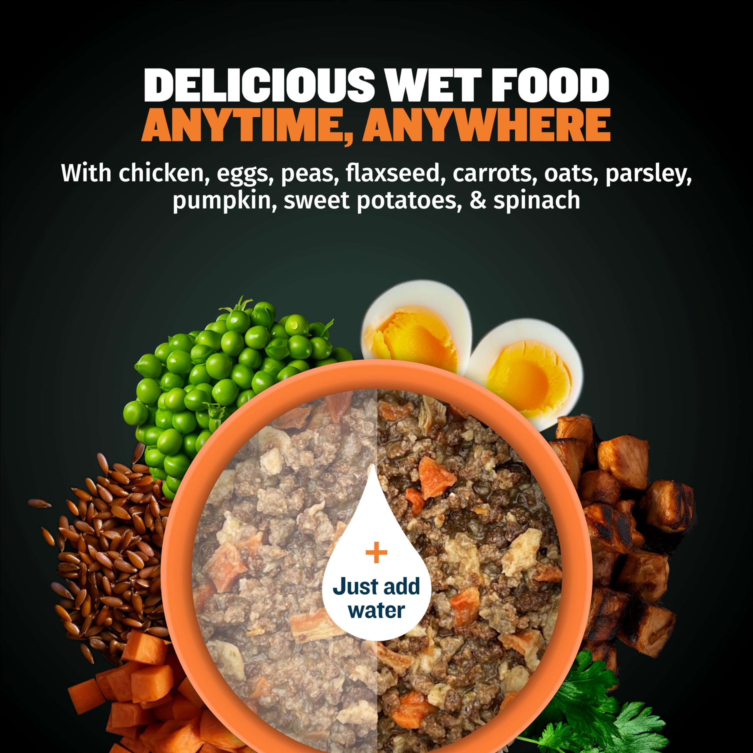 Bully Max Wet Dog Food - Instant Fresh Dehydrated High Protein Soft Puppy & Adult Dog Food with Chicken - Healthy Muscle Growth