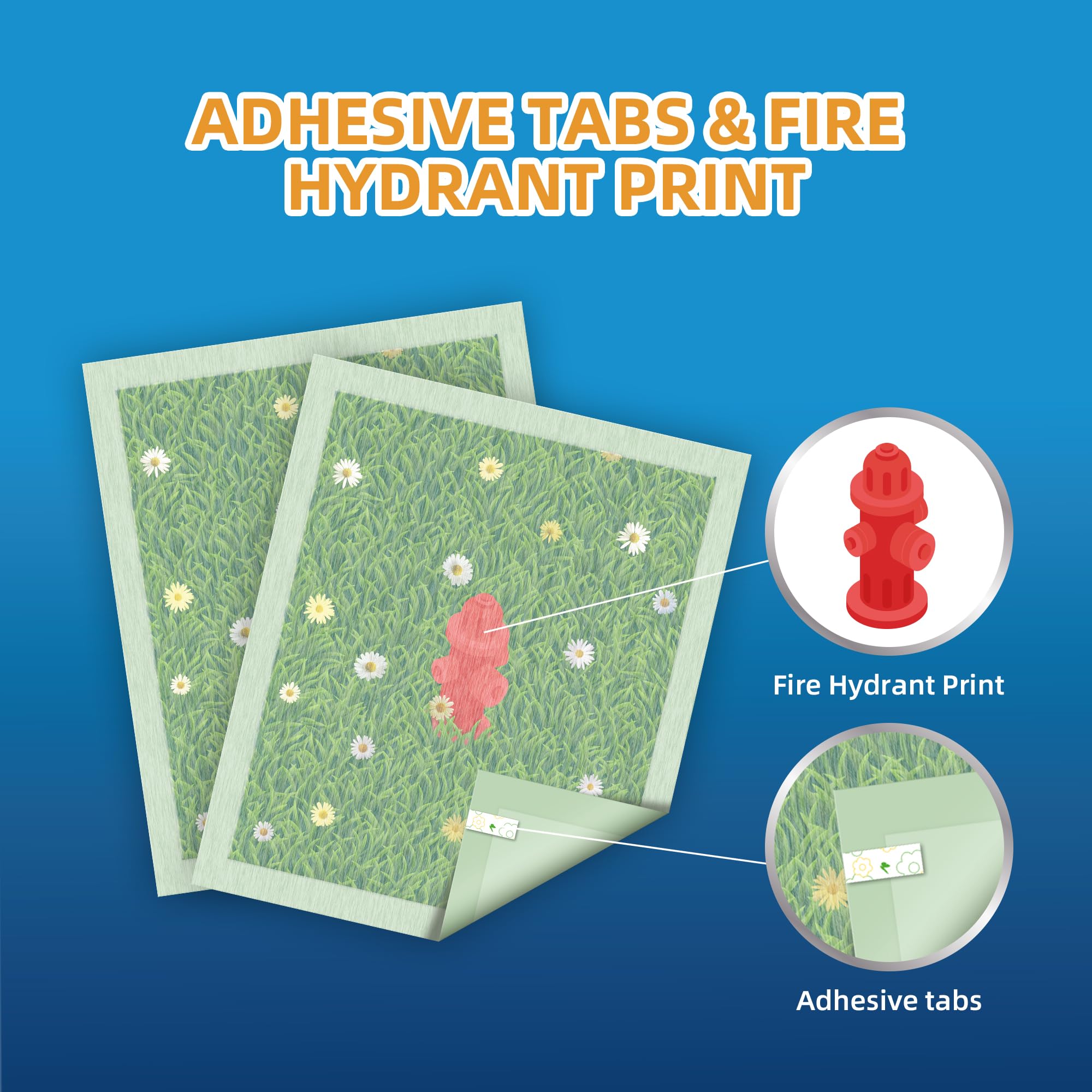 HONEYCARE Dog Training Pads with Grassfield & Fire Hydrant Printing?Eliminating Urine Odor Puppy Pads ? XL Premium Dog Pee Pads