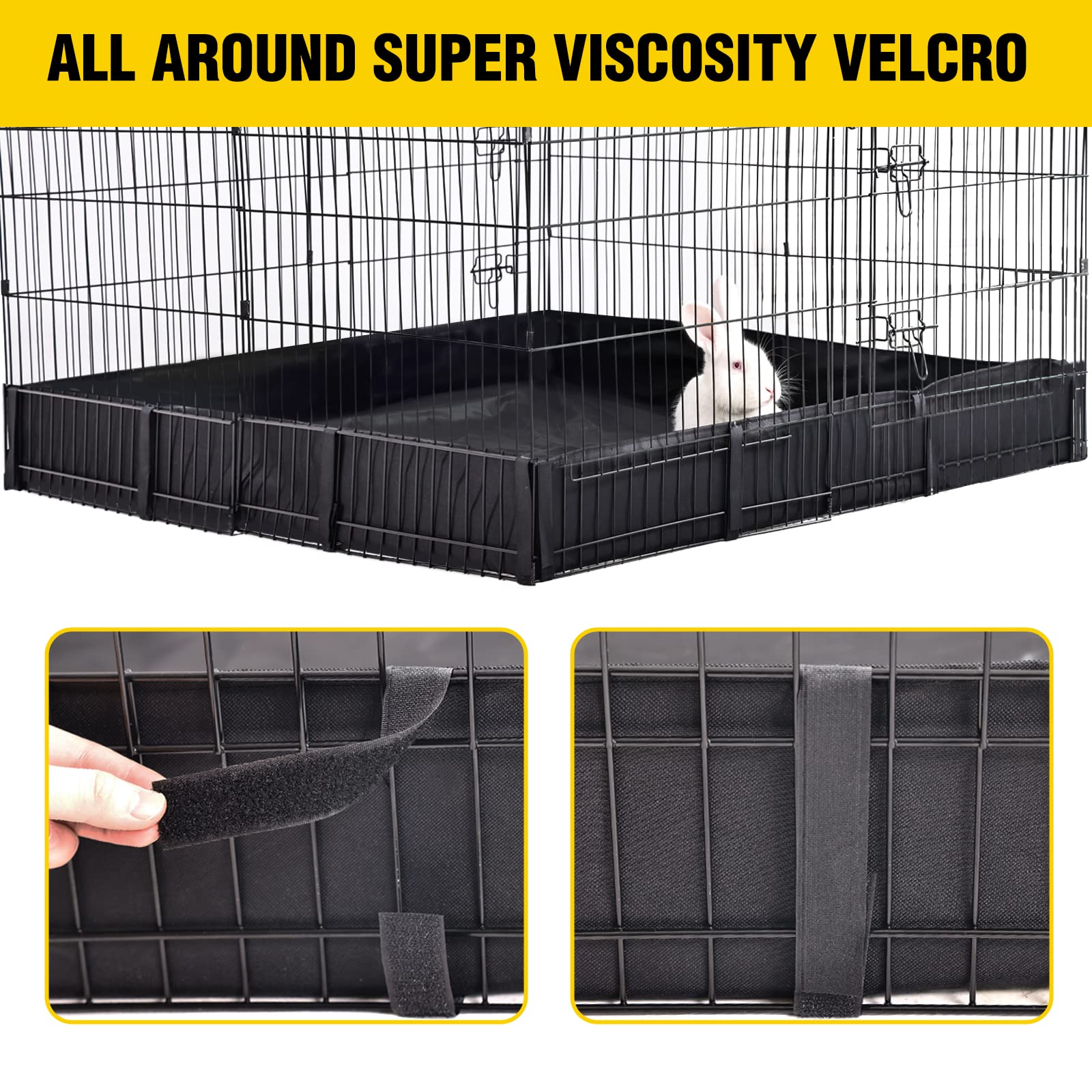 Aivituvin Pet Playpen Indoor & Outdoor Expandable Exercise Pen for Small Animals Rabbit cage with Waterproof Layer,Attach The Hu