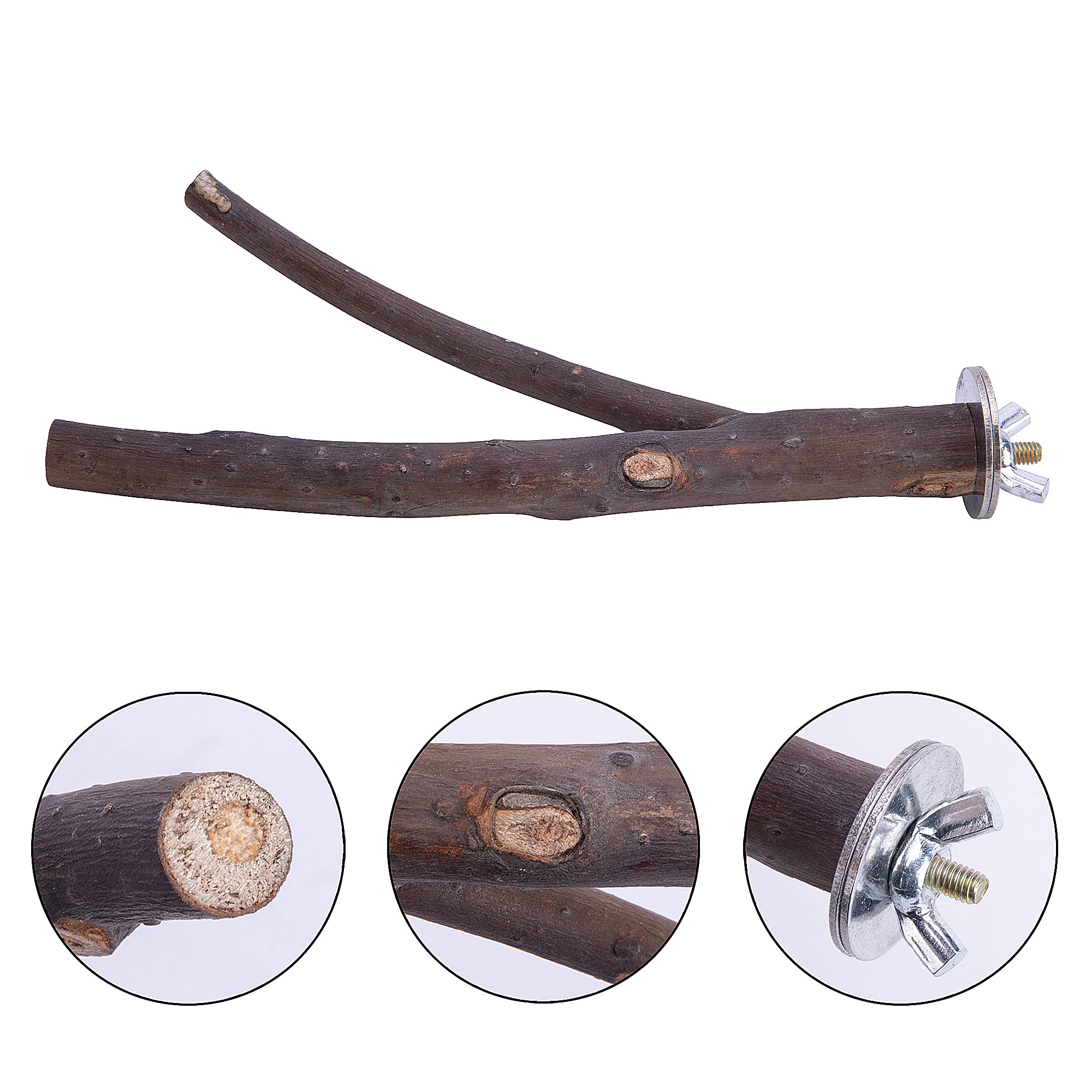 Deloky 8 Pcs Natural Wood Bird Perch Stand-Wooden Parrot Perch Stand-Perch Platform Cage Accessories For Parrotlets Budgies Cockatiels Parakeets Lovebirds