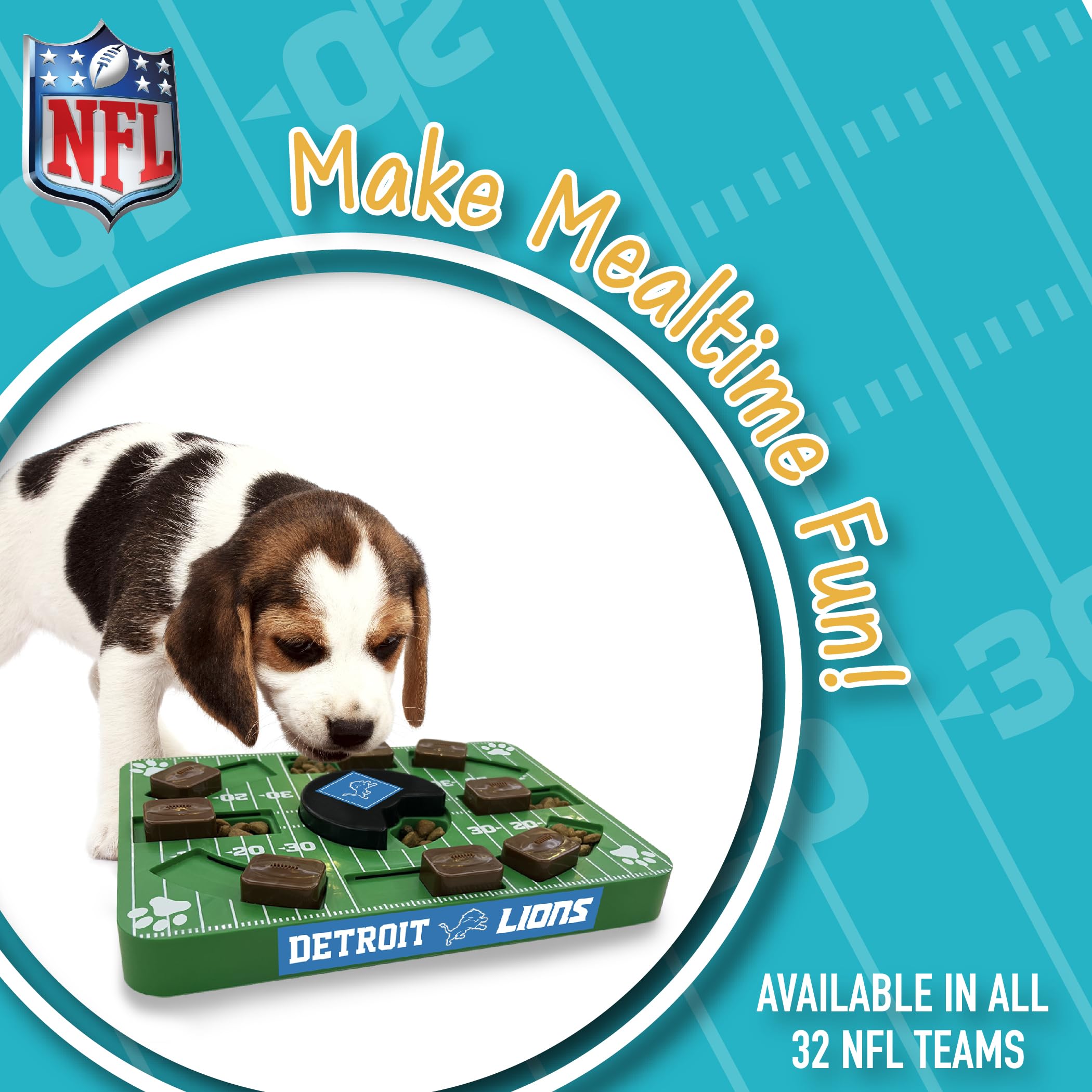 Pets First Nfl Detroit Lions Puzzle Toy, Puzzle Treat Dog Toy, Interactive Dog Treat Toy, Dog Puzzle