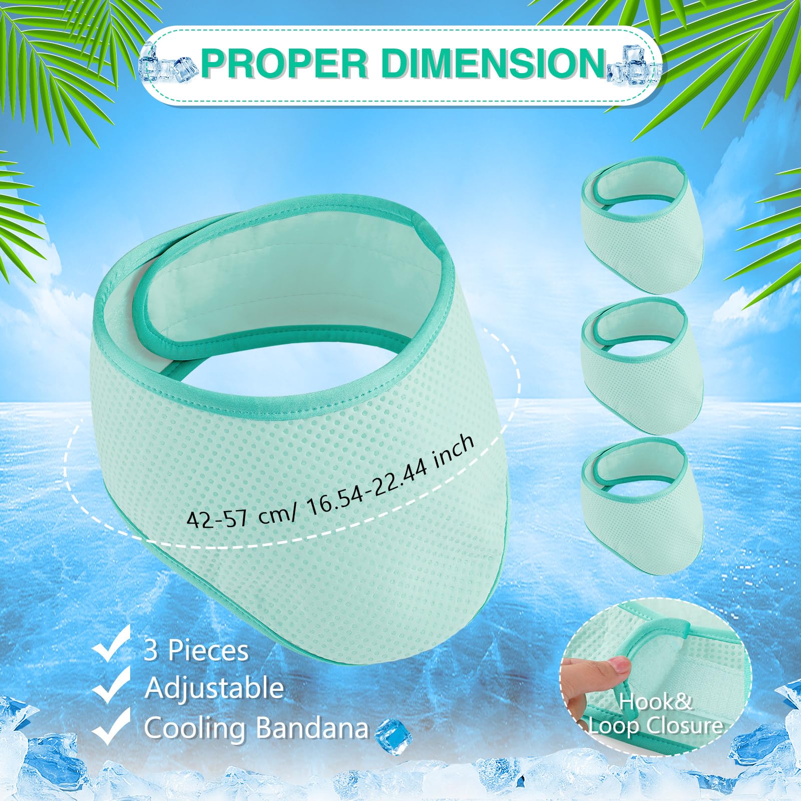 3 Pack Dog Ice Bandana Cooling Pet Bandana Dog Neck Cooler Breathable Dog Collar Bandanas Heat Dissipation Triangle Scarfs Pet C