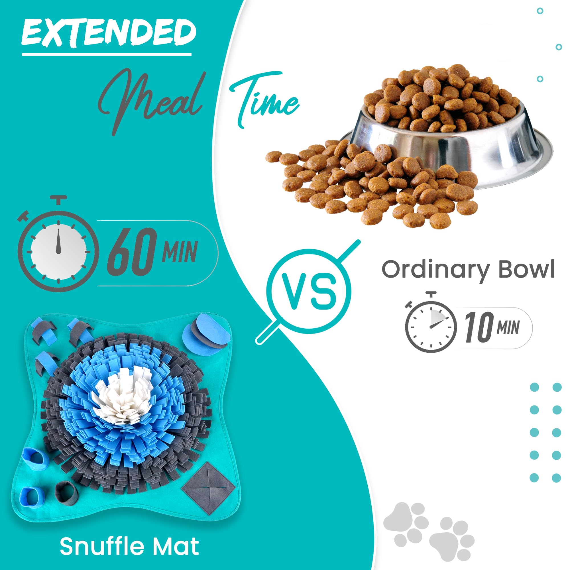 Friendly Barkz Snuffle Mat for Dogs & Cats - 25" Interactive Feed Game, Multicolor, Polar Fleece, Model FB-L-02