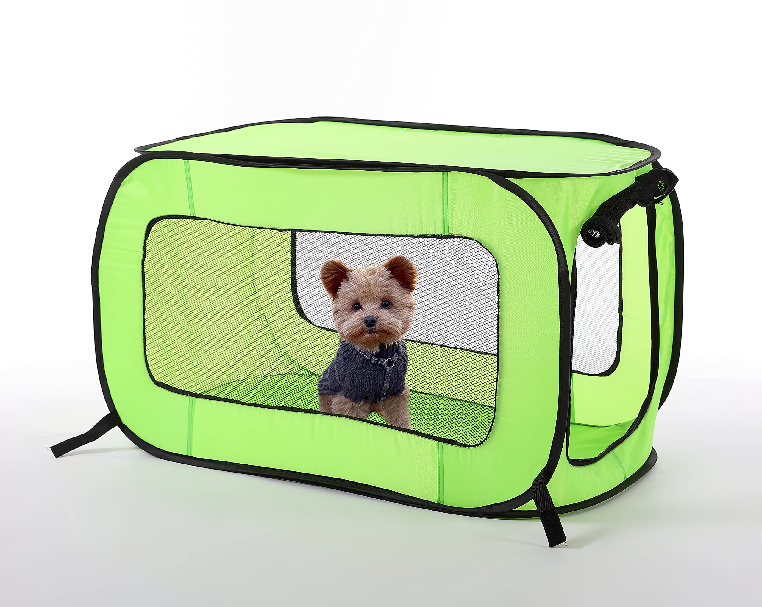Beatrice Home Fashions Portable, Collapsible, Pop Up Kennel Travel Cat And Dog Crate, 40' L X 27' W X 27' H, Green