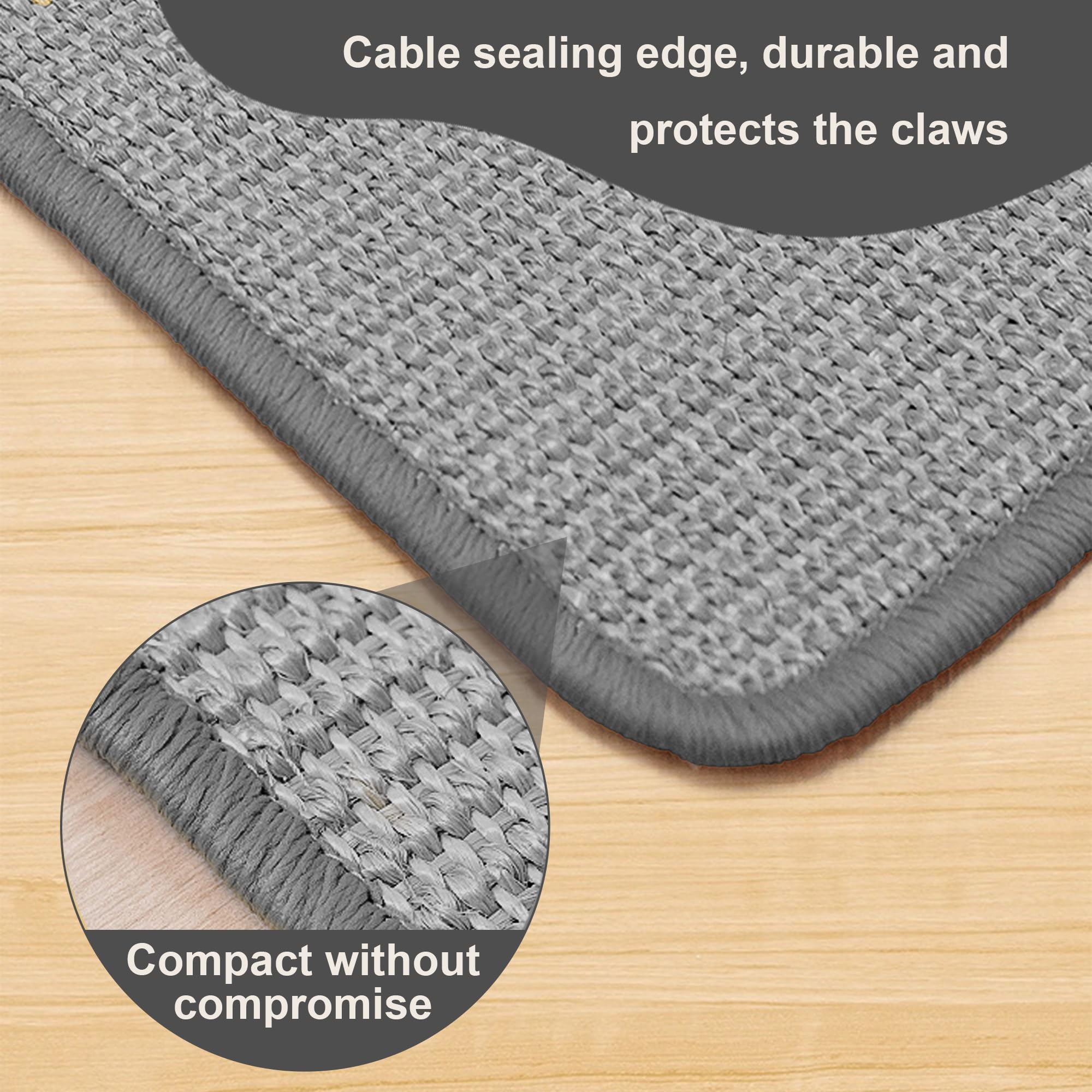 Cat Scratching Mat Sisal, 3 Packs Natural Sisal Fabric 23.6'' X 15.8'' Cat Scratching Pad With Cute Playing Toy And Spiral Nails