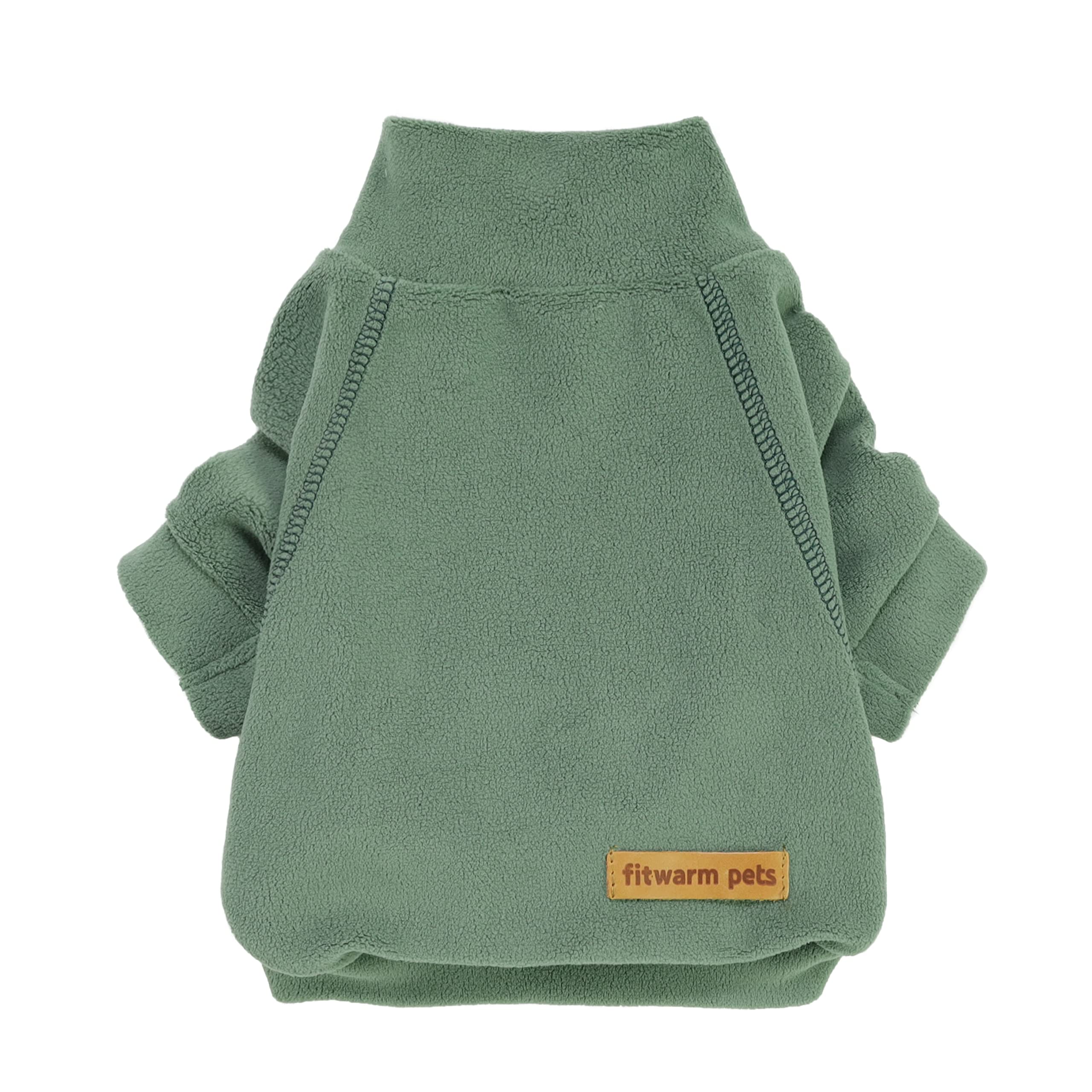 Fitwarm 3 Pack Fleece Dog Sweater, Turtleneck Dog Sweatshirt, Dog Winter Clothes For Small Dogs Boy Girl, Pet Pullover Jumper, Cat Apparel, Dark Green, Teal Green, Bean Green, Xxl