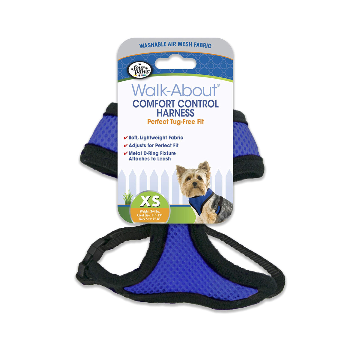 Four Paws Comfort Control Dog Harness Blue Extra Small